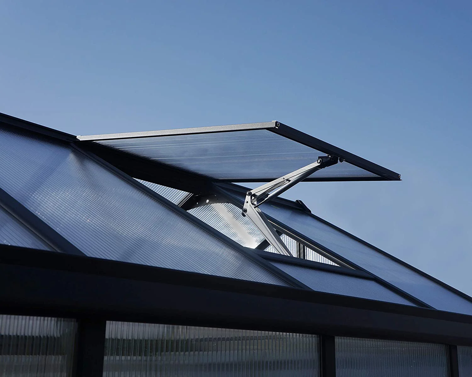 Glory 8' x 8' Greenhouse - Grey Frame & Multiwall Polycarbonate Panels - Image 13