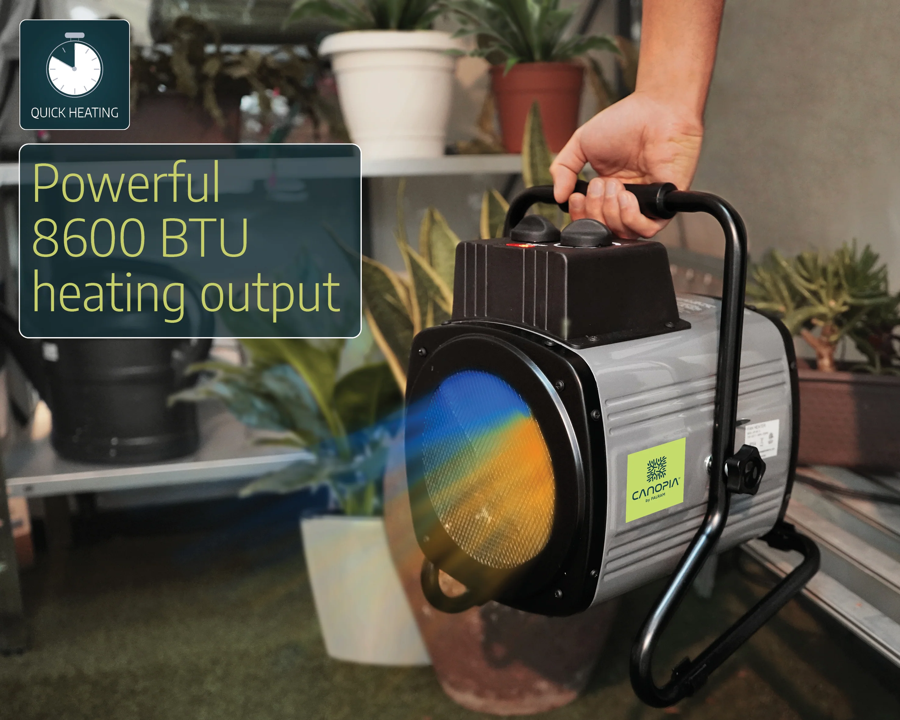 Portable Splash Resistant Greenhouse Fan Heater 2400W UK - Image 7