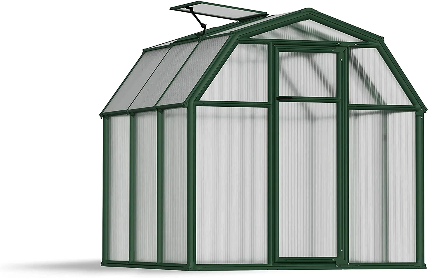 Eco Grow 6' x 6' Greenhouse - Green Frame & Twinwall Polycarbonate Panels - Image 3