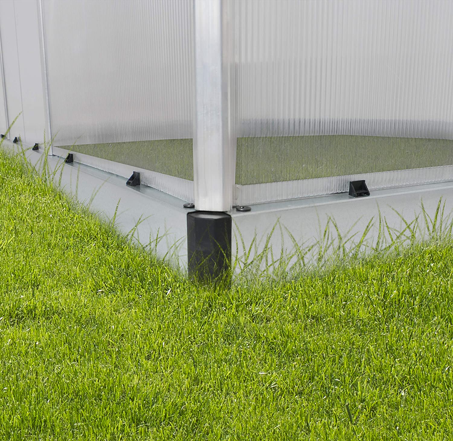 Essence 8' x 12' Greenhouse - Silver Frame & Twinwall Polycarbonate Panels - Image 8