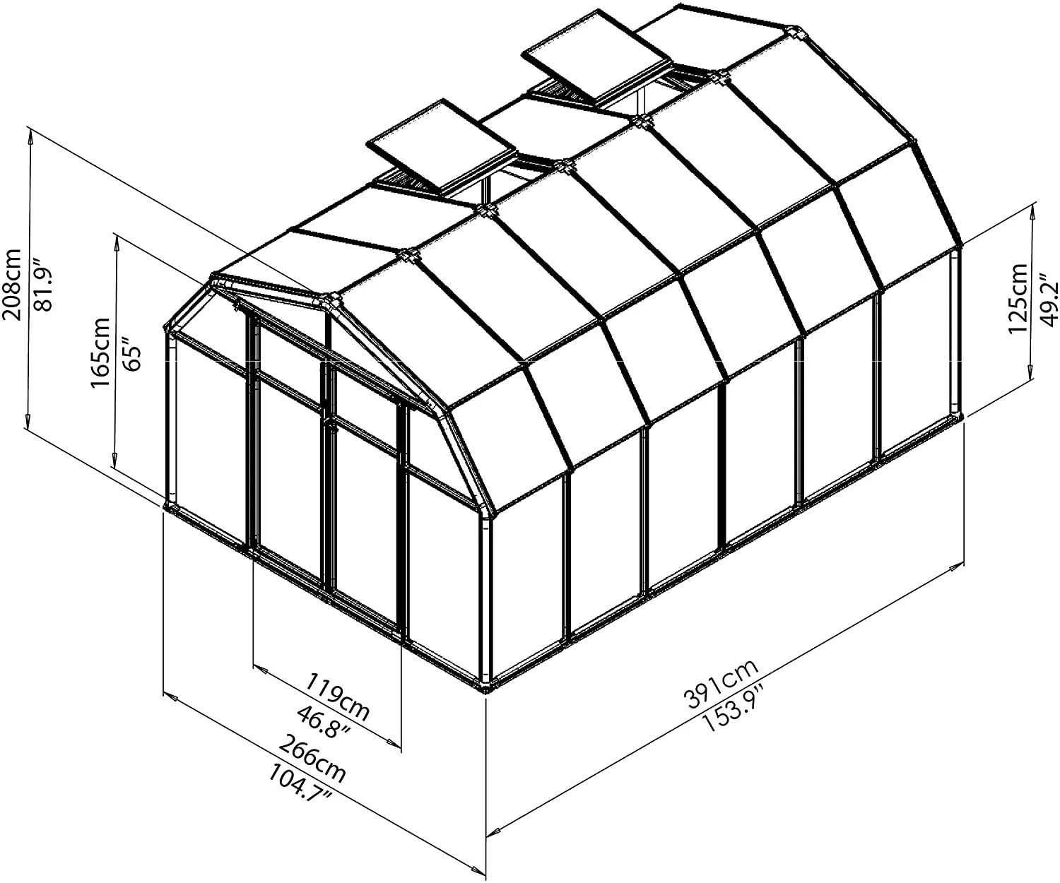 Hobby Gardener 8' x 12' Greenhouse - Green Frame & Twinwall Polycarbonate Panels - Image 4