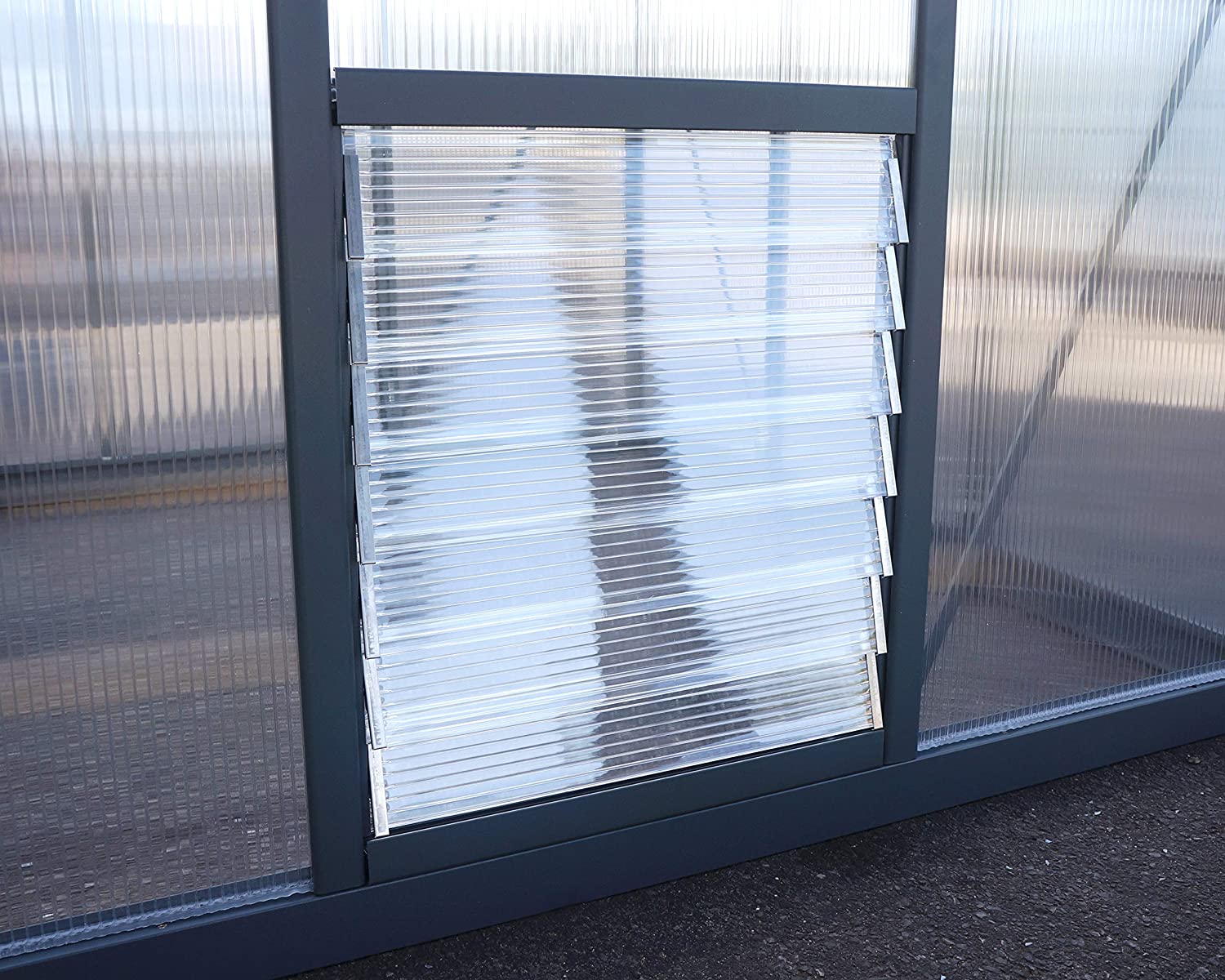 Glory 8' x 20' Greenhouse - Grey Frame & Multiwall Polycarbonate Panels - Image 8