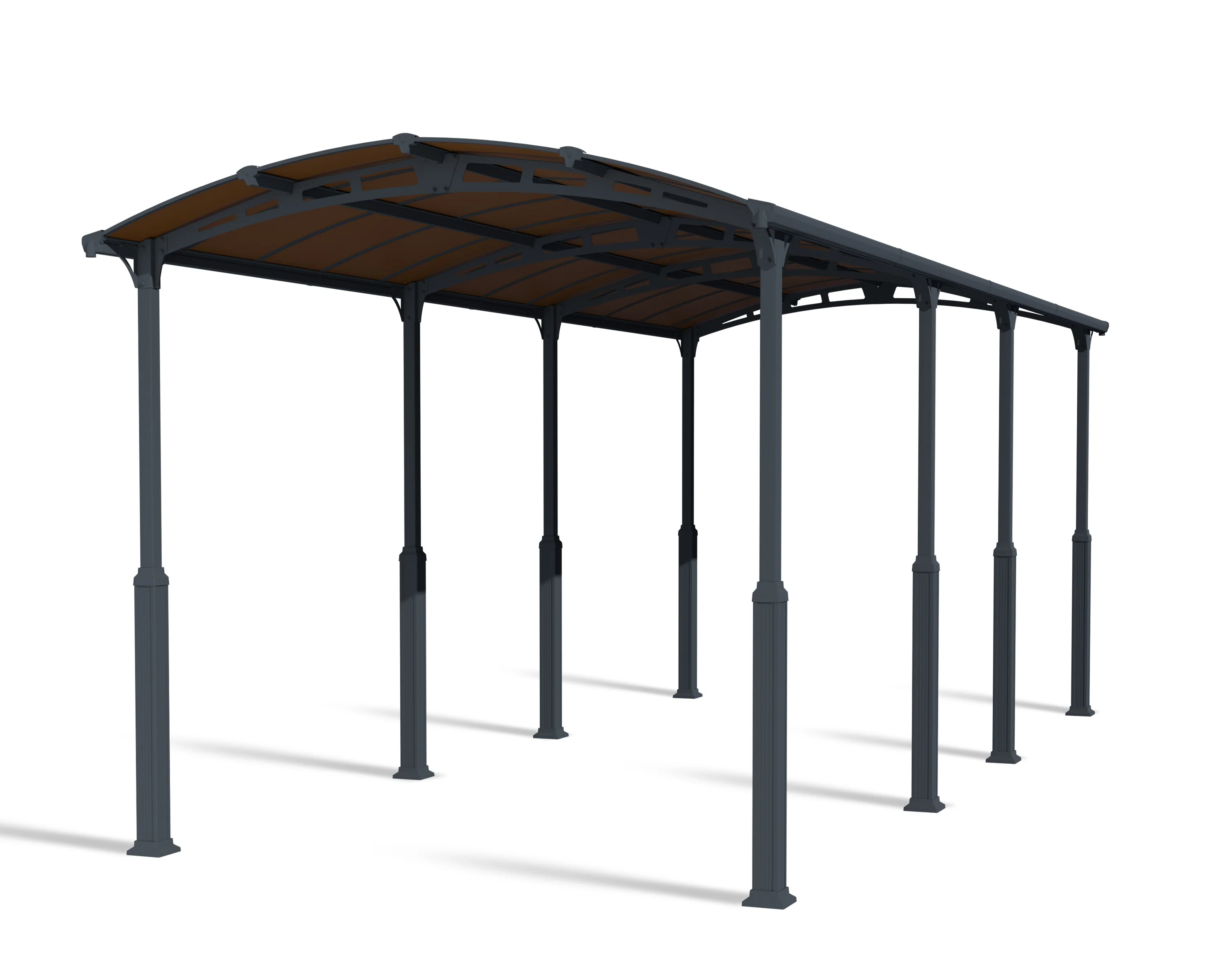 Alpine 12' x 28' Extra High Carport - Grey Aluminium & Twin-wall Polycarbonate Roof Panels - Image 3