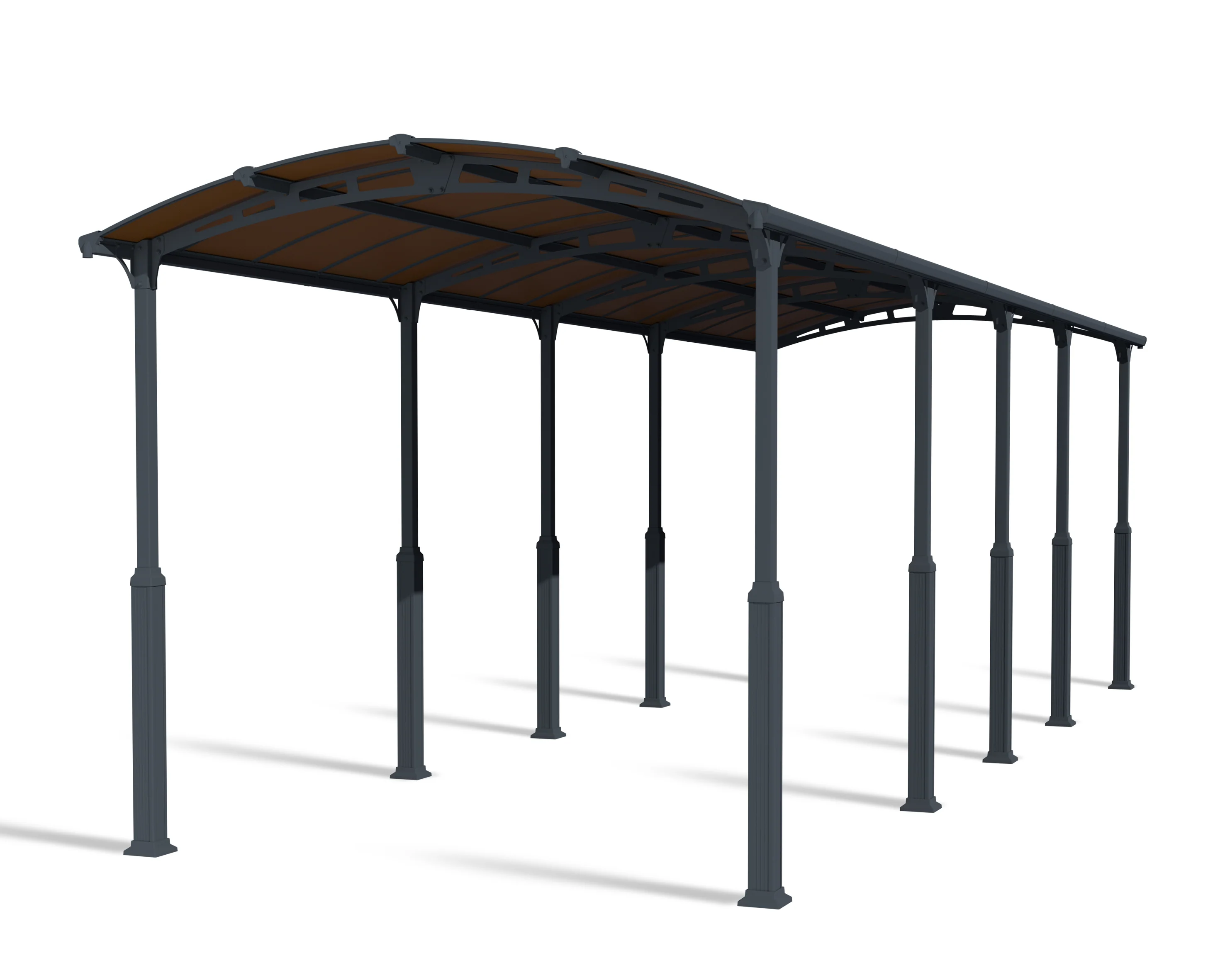 Alpine 12 ft. x 35 ft. Extra High Carport - Grey Aluminium & Twin-wall Polycarbonate Roof Panels - Image 7