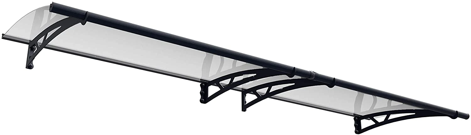Altair 3m x 0.9m Door Canopy - Grey Frame & Clear Polycarbonate - Image 3