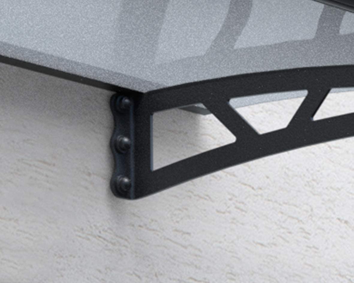 Altair 5m x 0.9m Door Canopy - Grey Frame & Clear Polycarbonate - Image 3