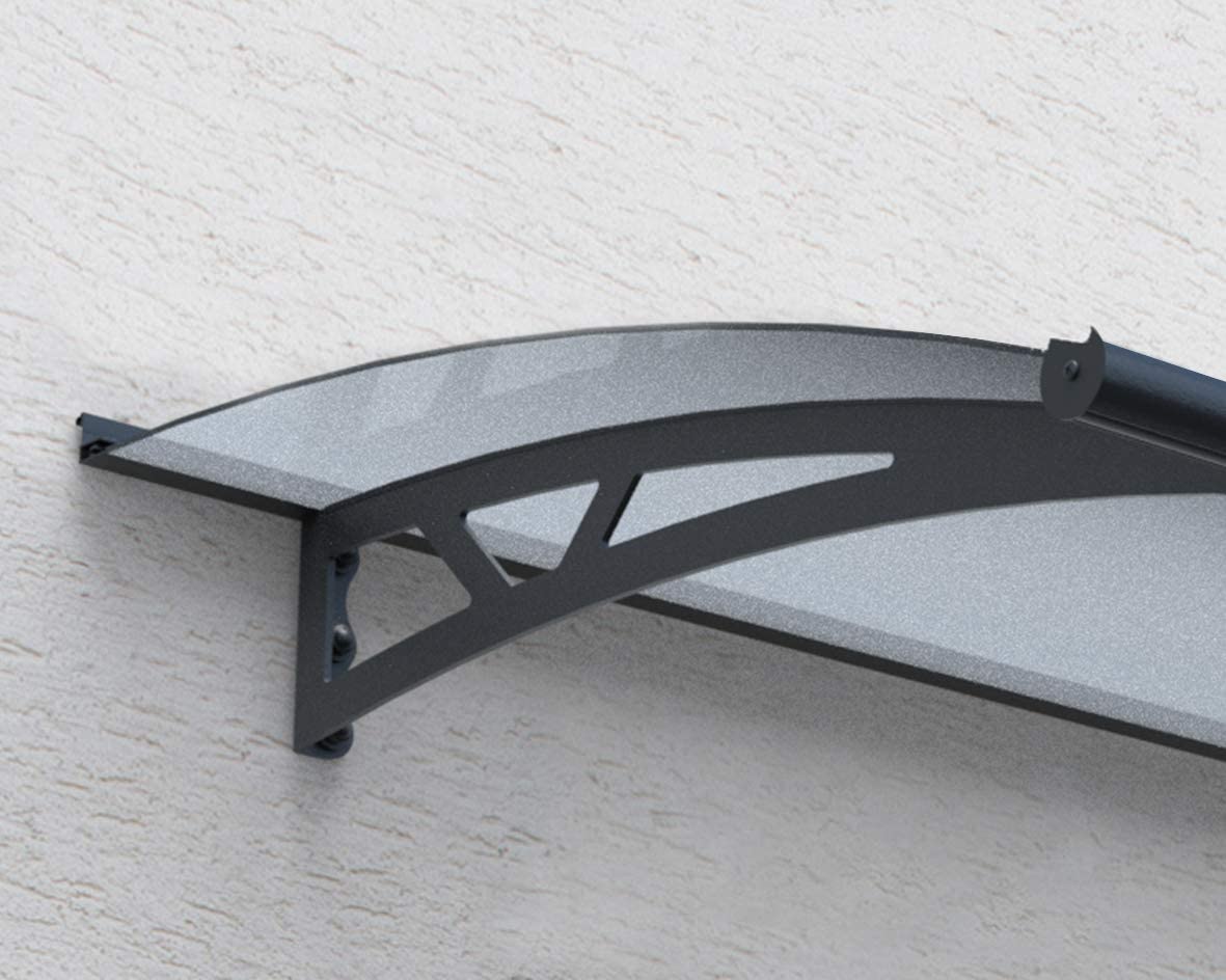 Altair 5m x 0.9m Door Canopy - Grey Frame & Clear Polycarbonate - Image 7