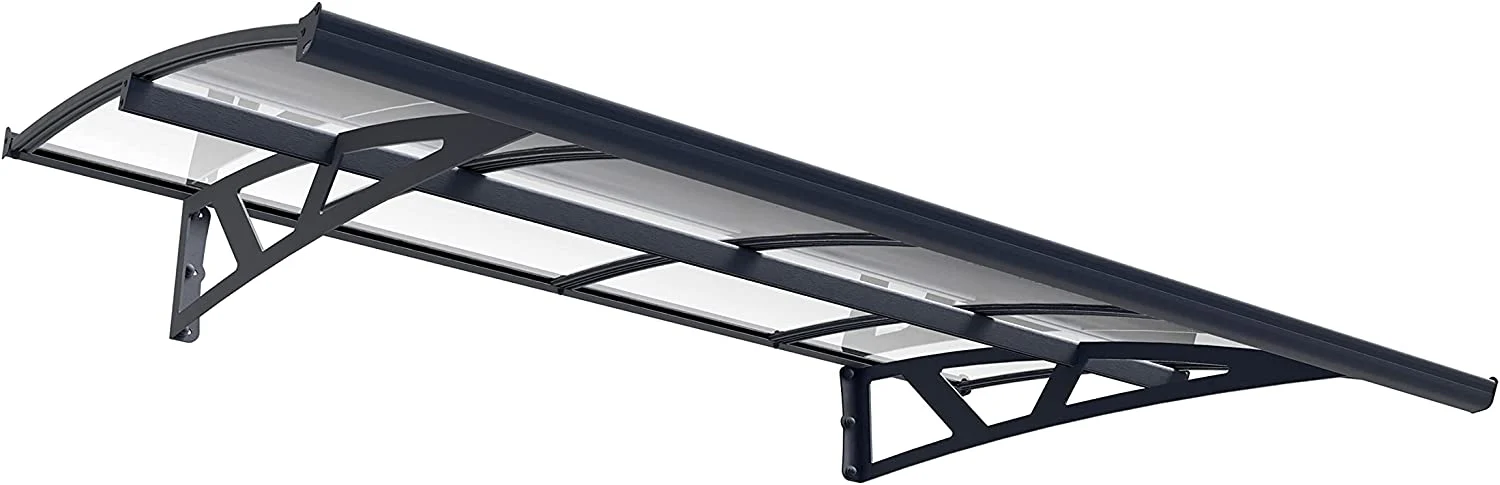 Amsterdam 2.2m x 1.4m Door Canopy - Grey Frame & Clear Acryl - Image 5