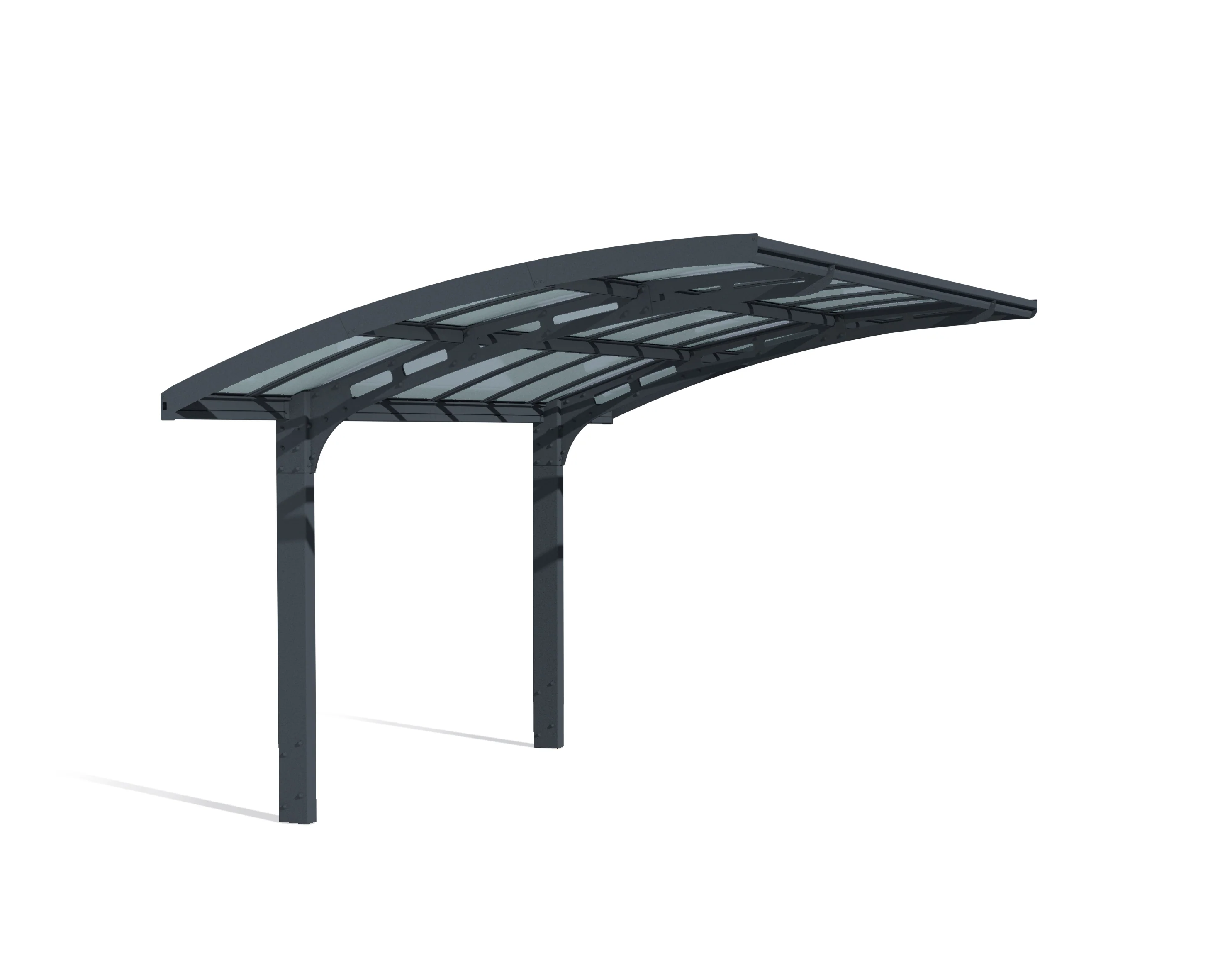 Arizona Breeze 10' x 16' Cantilever Carport- Grey & Twin-Wall Polycarbonate Roof Panels - Image 14