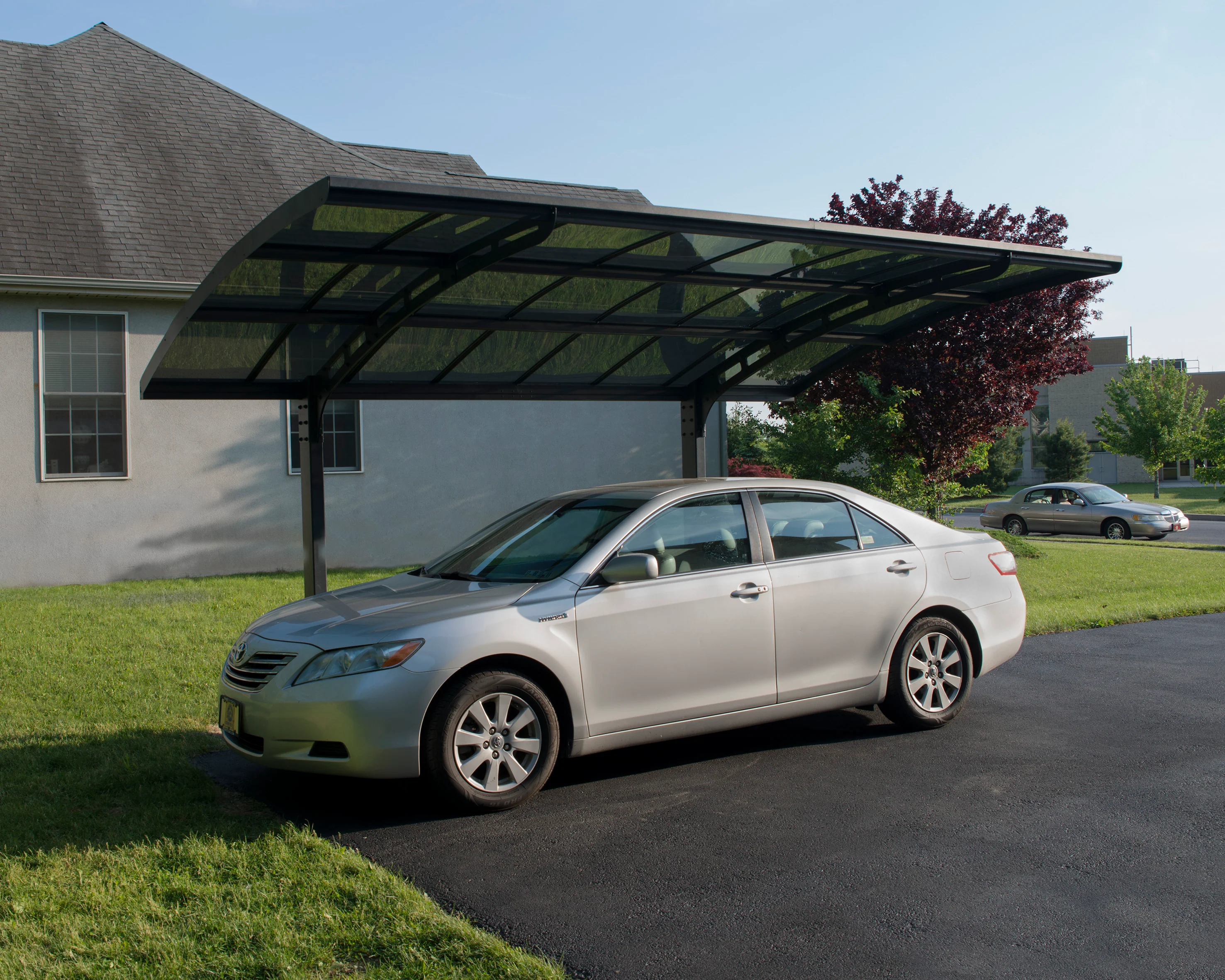 Arizona Breeze 10' x 16' Cantilever Carport- Grey & Twin-Wall Polycarbonate Roof Panels - Image 6