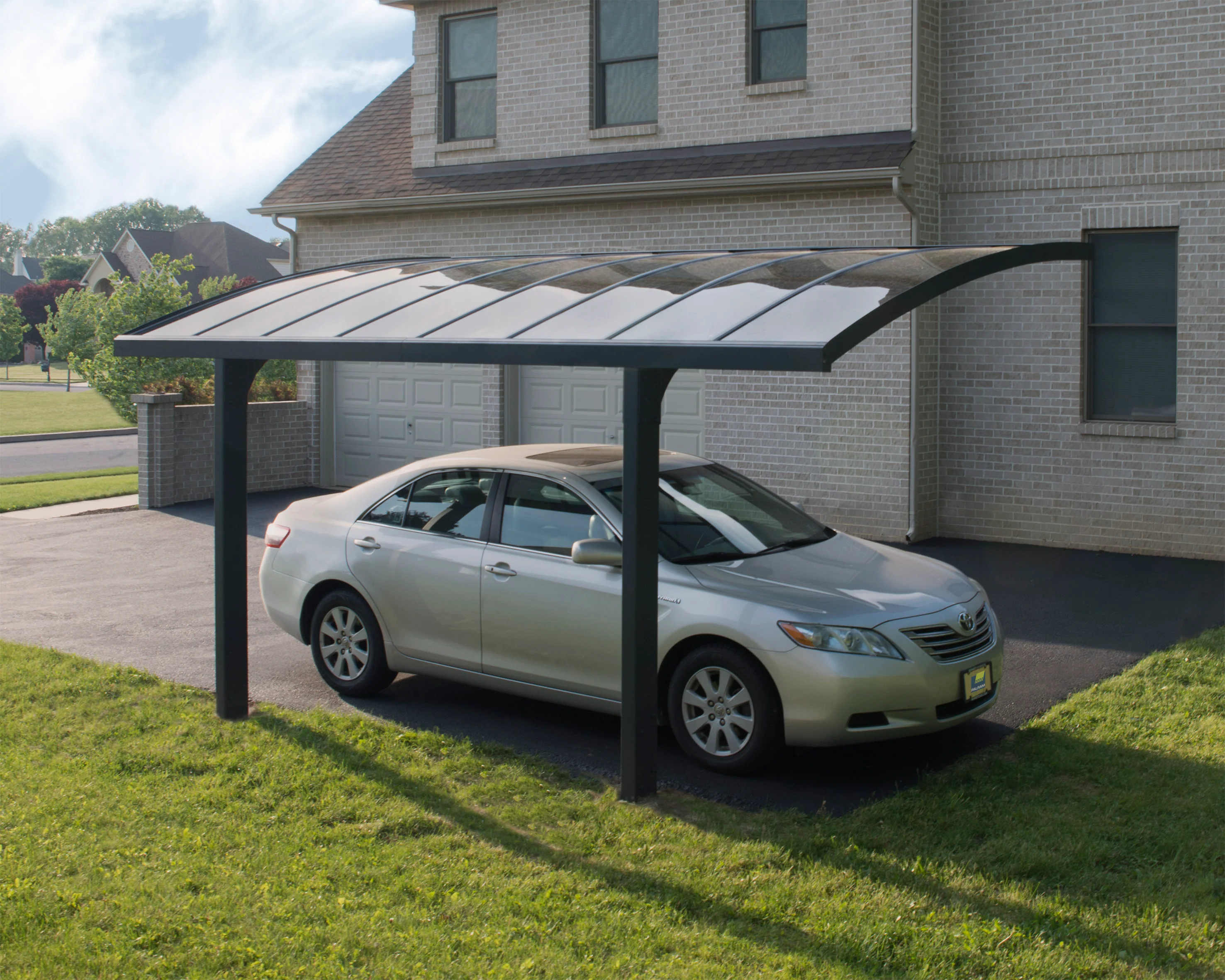 Arizona Breeze 10' x 16' Cantilever Carport- Grey & Twin-Wall Polycarbonate Roof Panels - Image 7