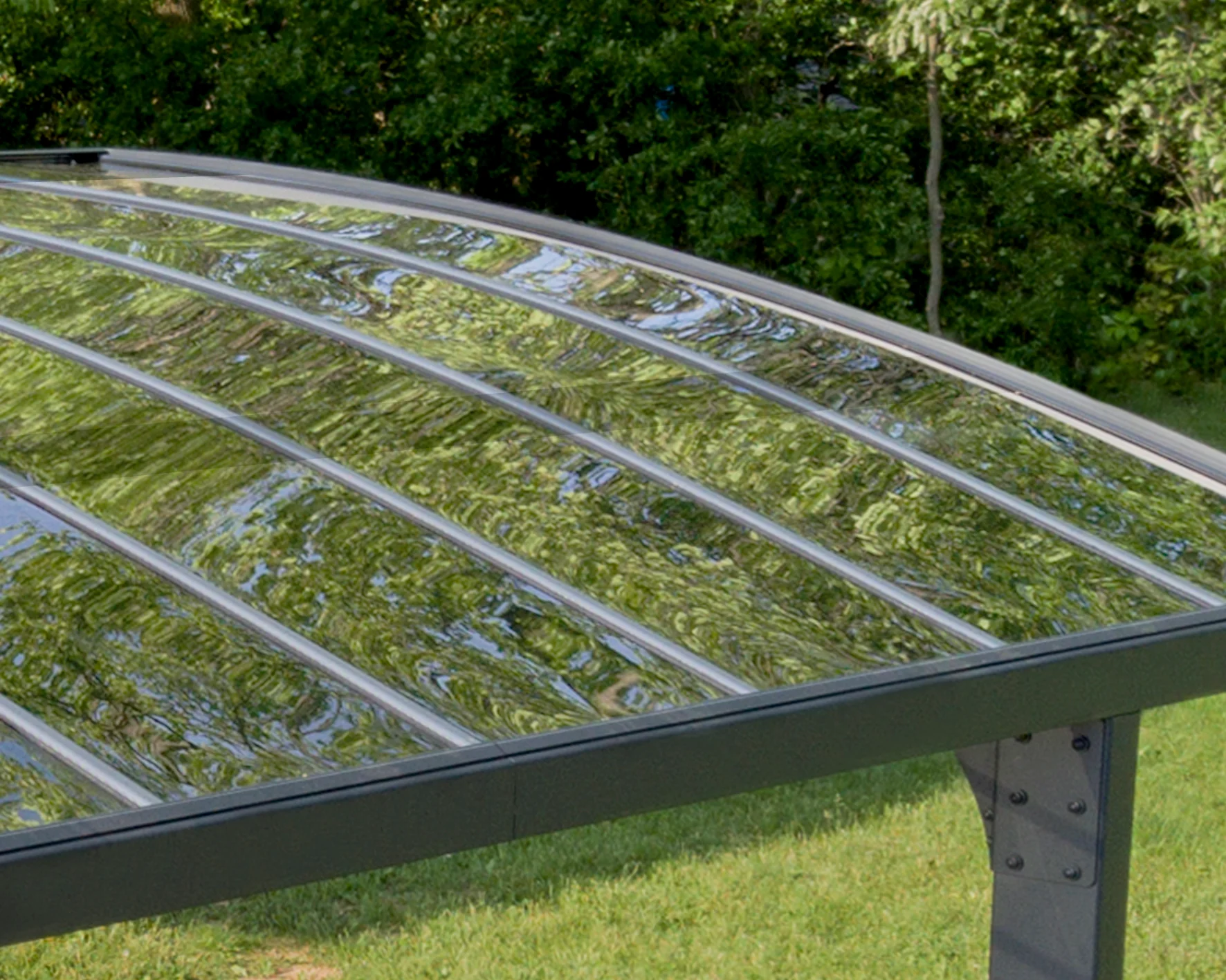 Arizona Double Wings 16' x 19' Carport - Grey Aluminium & Solid Polycarbonate Roof - Image 5