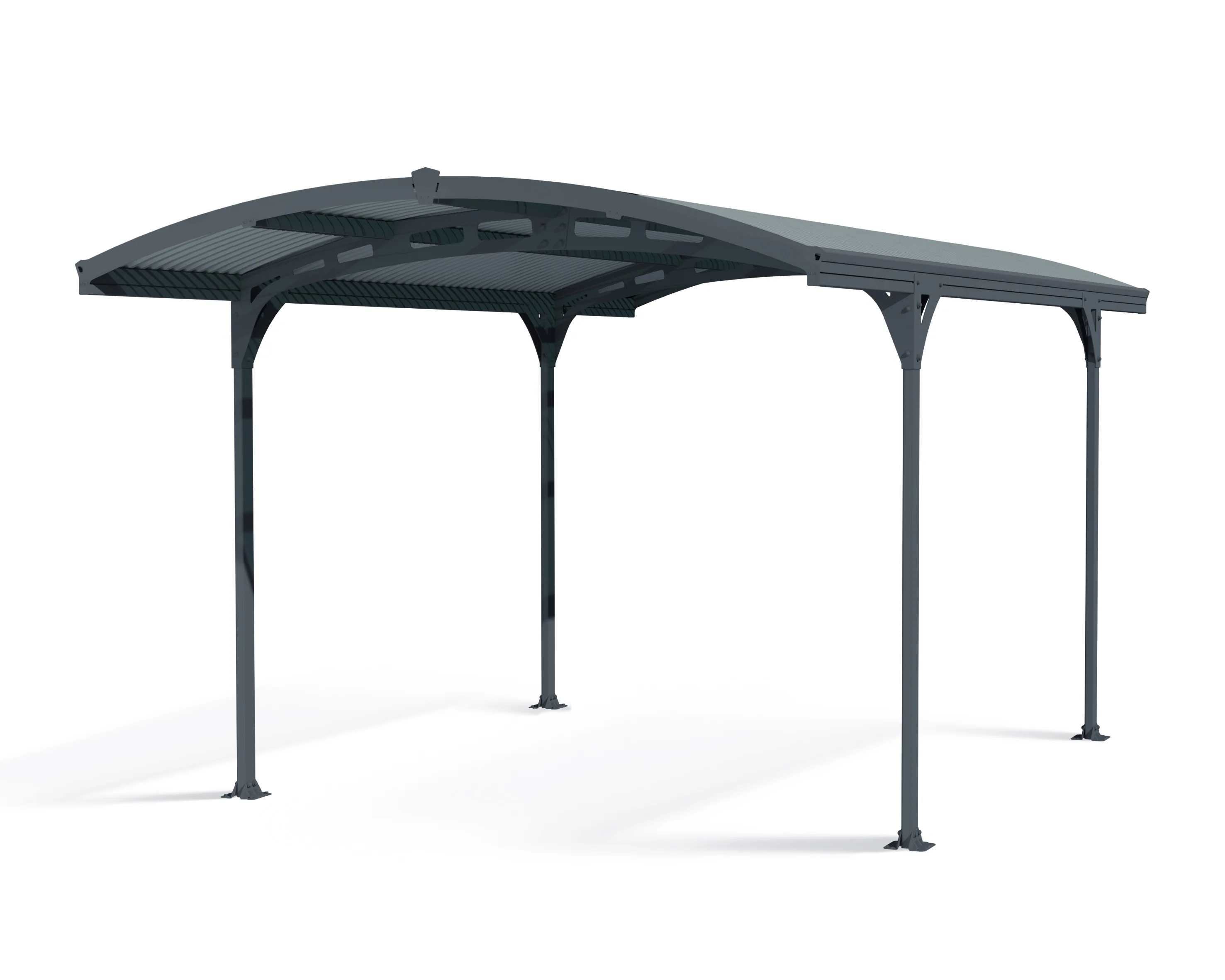 Atlas 10' x 16' Carport - Grey Aluminium & Polycarbonate Roof Panels - Image 11