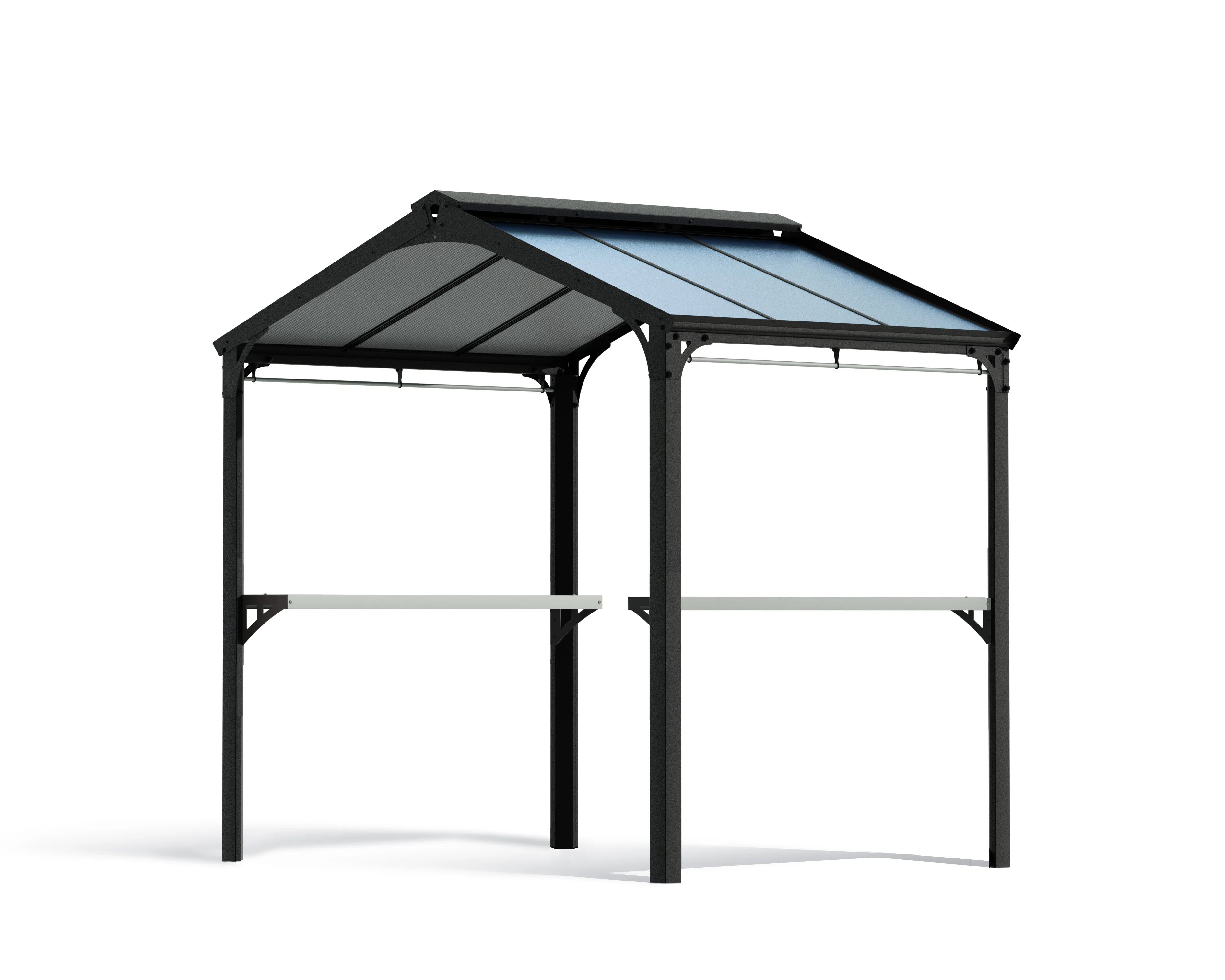 Austin 1.8m x 2.4m Outdoor BBQ Gazebo in Black Aluminium with Polycarbonate Roof - Image 15