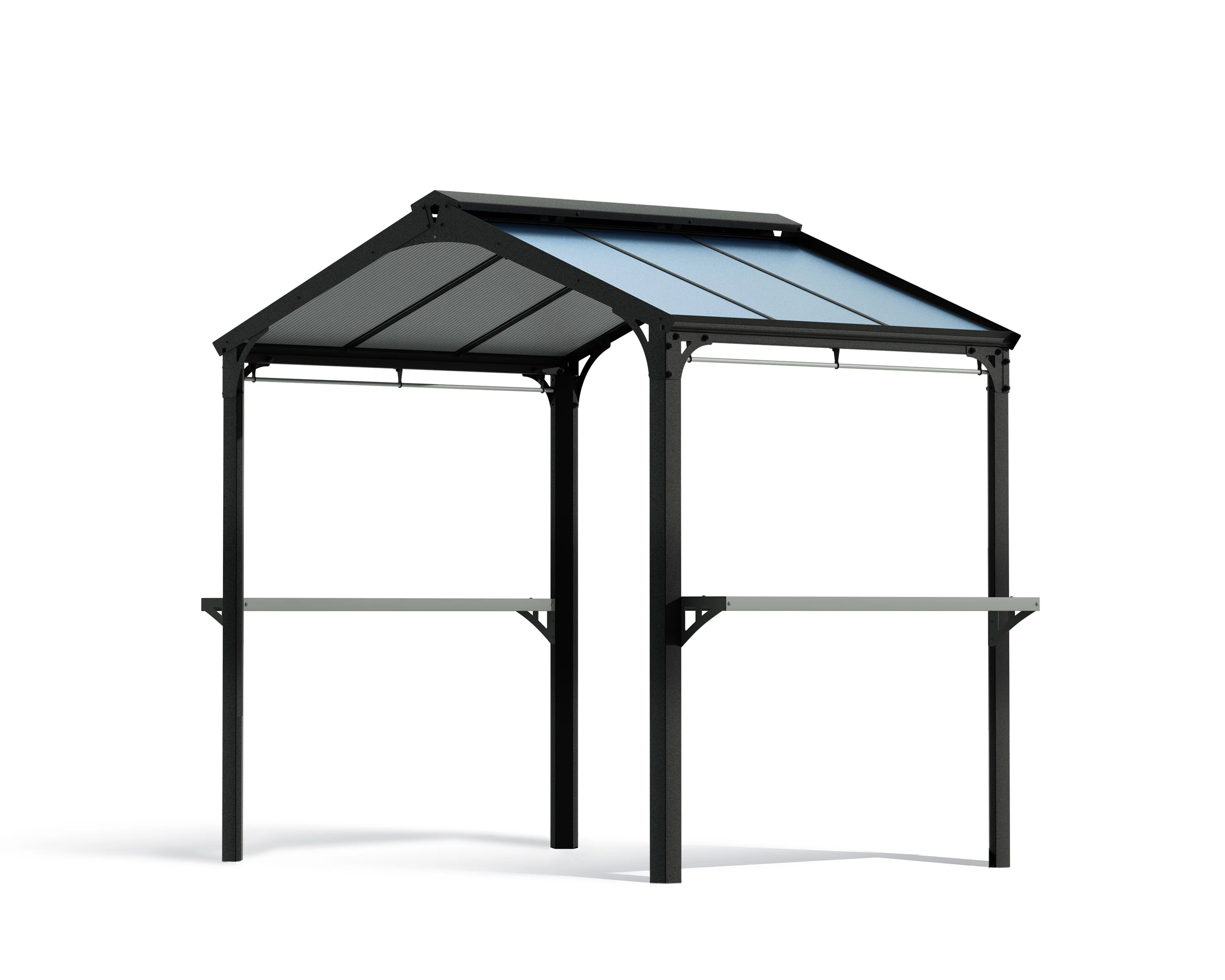 Austin 1.8m x 2.4m Outdoor BBQ Gazebo in Black Aluminium with Polycarbonate Roof - Image 16