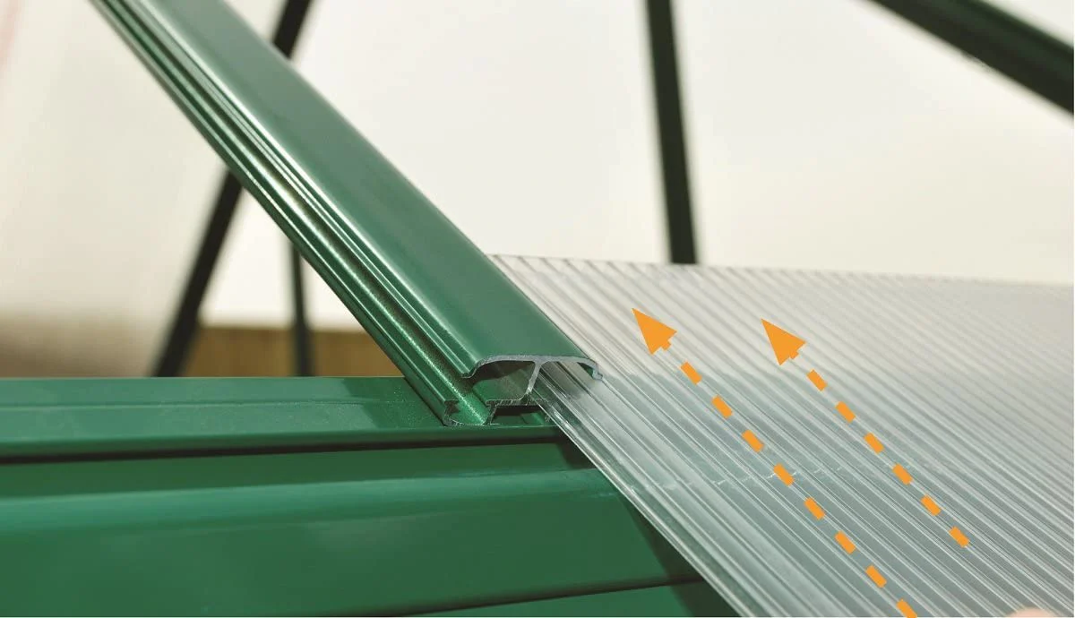 Balance 8' x 20' Greenhouse - Green Frame & Hybrid Polycarbonate Panels - Image 4