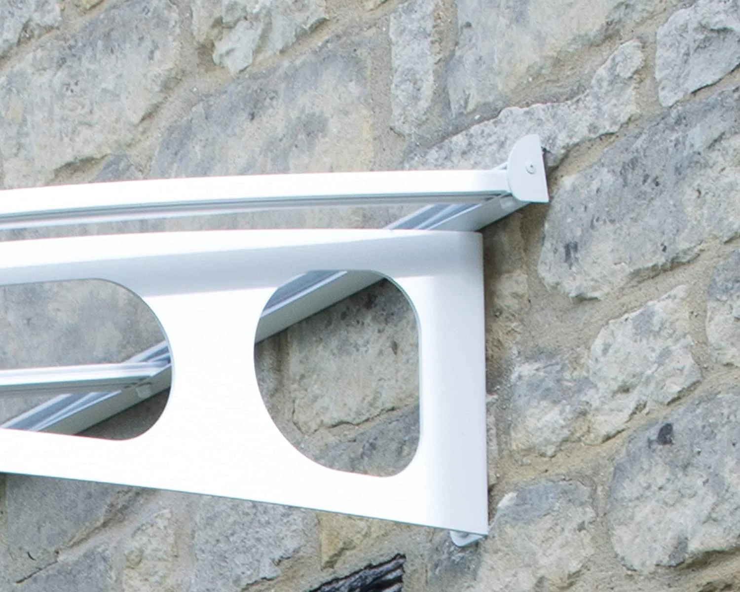 Bordeaux 2.2m x 1.4m Door Canopy - White Frame & Clear Acryl - Image 3