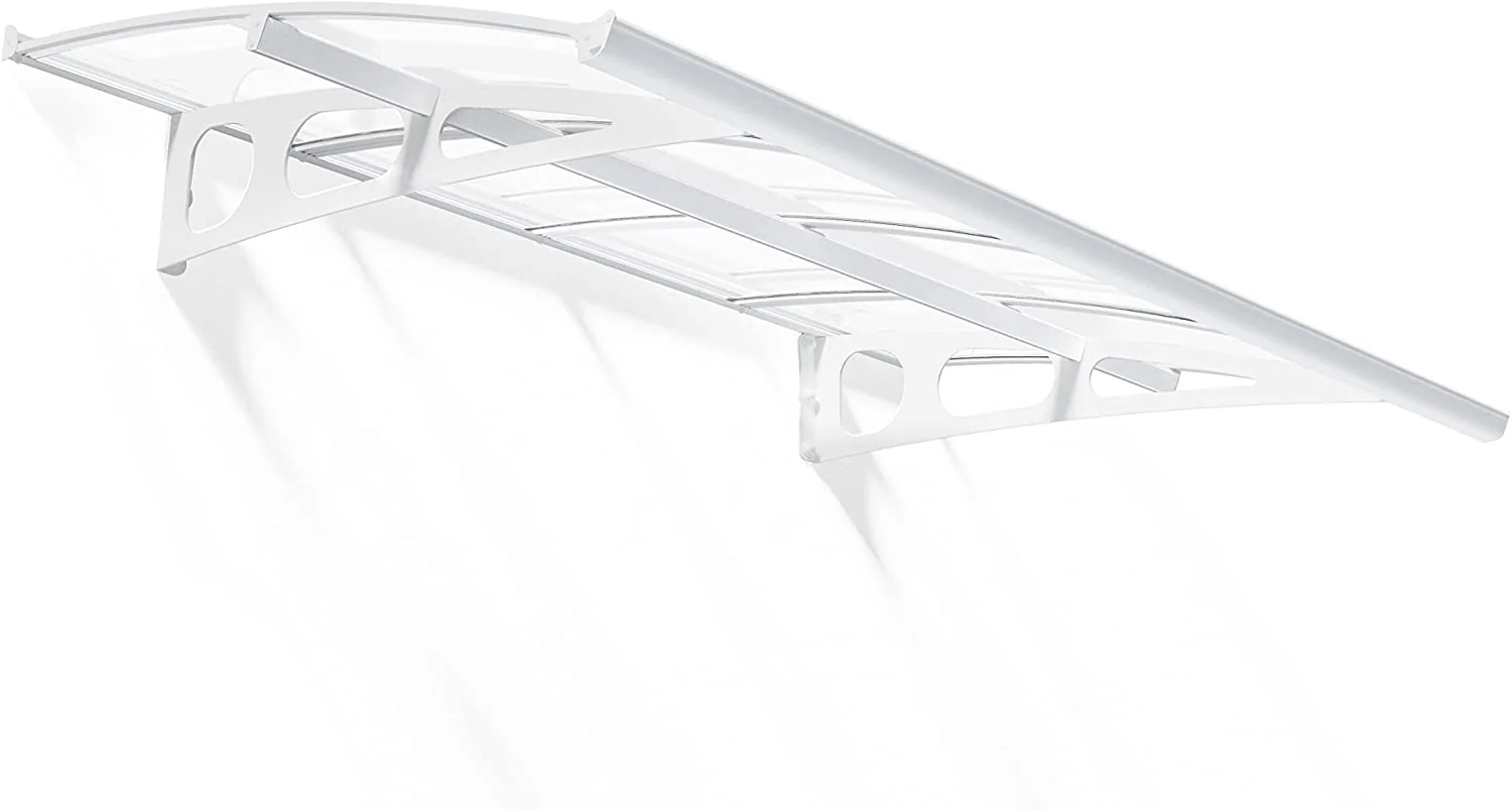 Bordeaux 2.2m x 1.4m Door Canopy - White Frame & Clear Acryl - Image 5