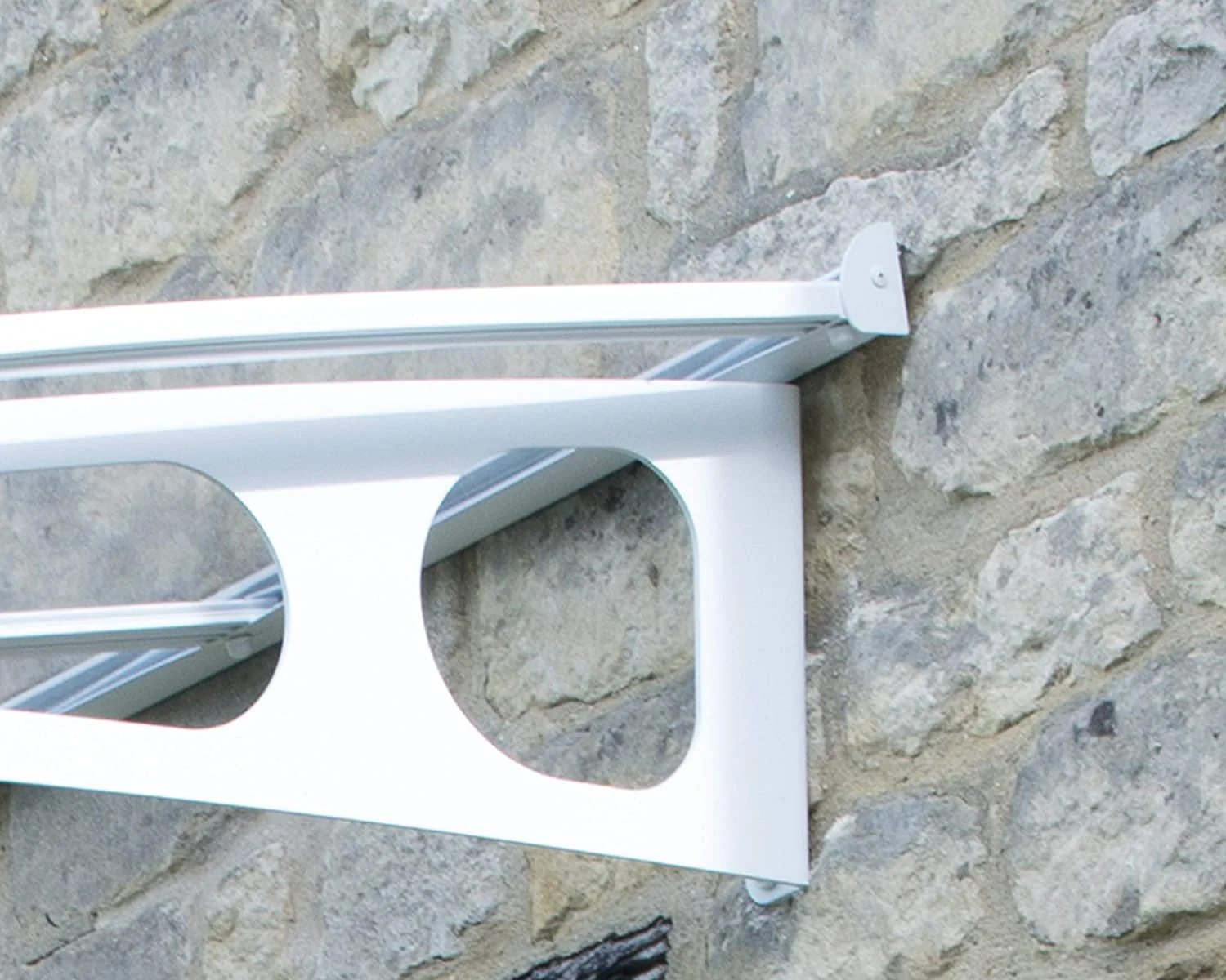 Bordeaux 4.5m x 1.4m Door Canopy - White Frame & Clear Polycarbonate - Image 3