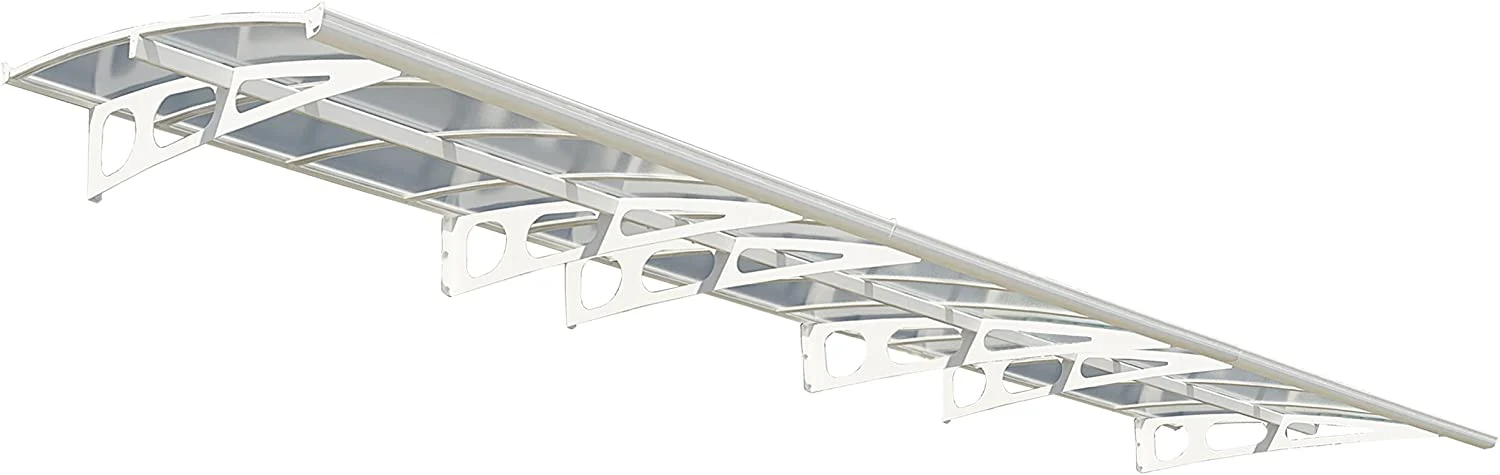 Bordeaux 7m x 1.4m Door Canopy - White Frame & Clear Polycarbonate - Image 6