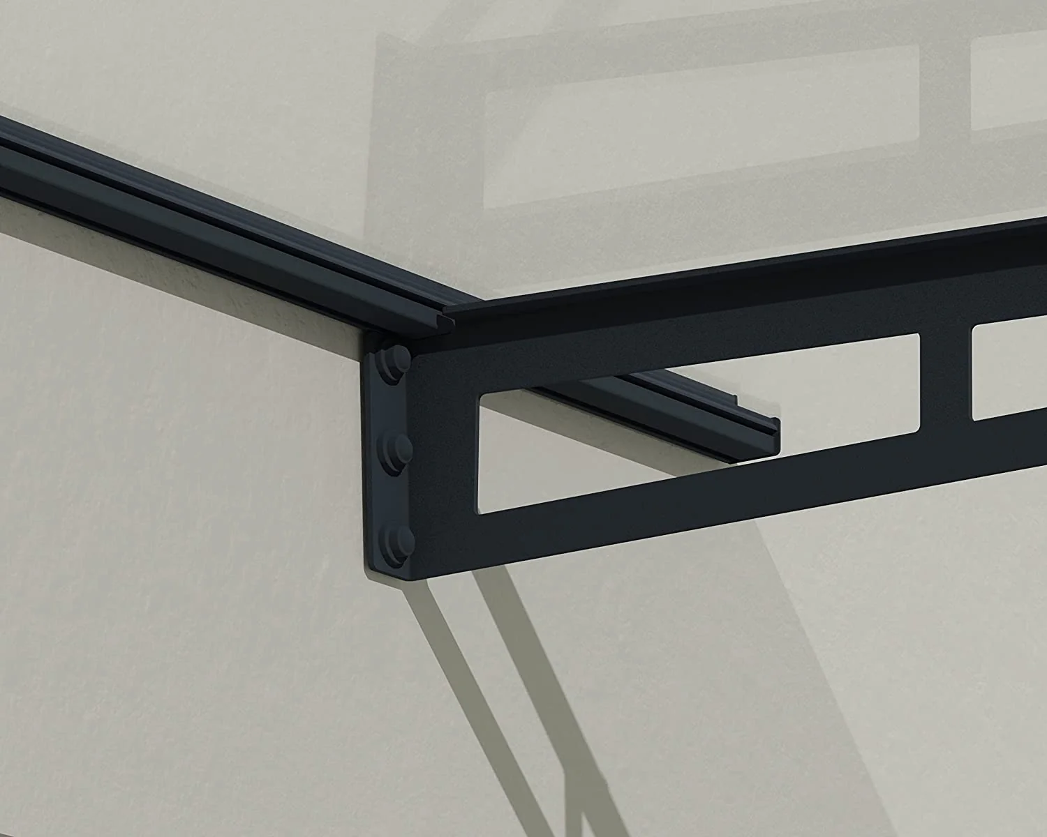 Bremen 1.5m x 0.9m Door Canopy - Grey Frame & Clear Acryl - Image 6