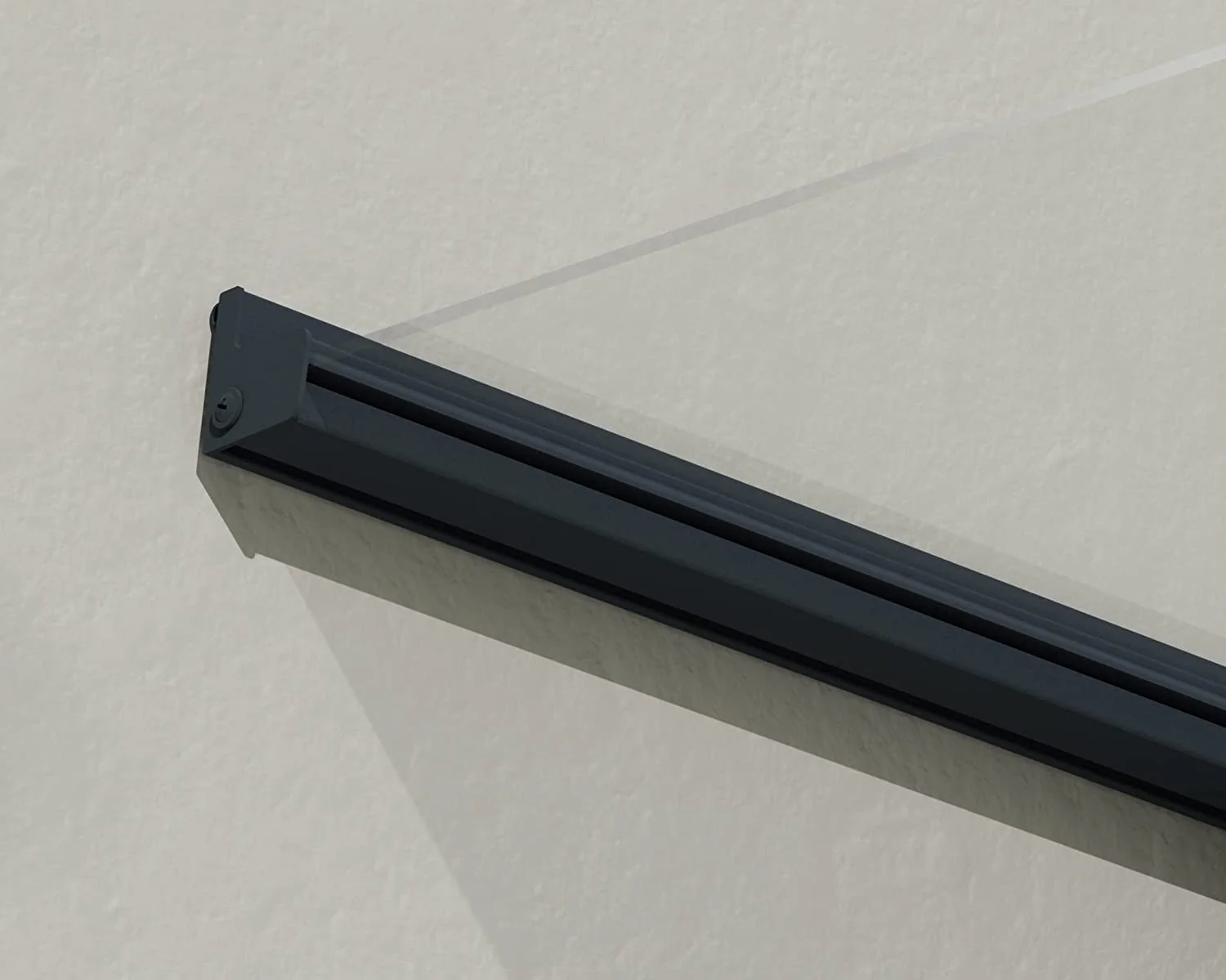 Bremen 1.5m x 0.9m Door Canopy - Grey Frame & Clear Acryl - Image 7