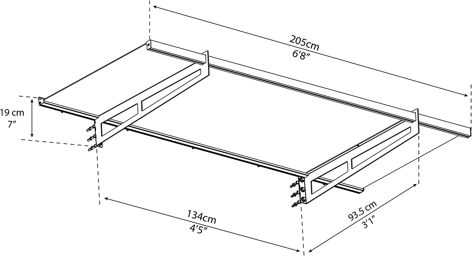 Bremen 2m x 0.9m Door Canopy - Grey Frame & Clear Acryl - Image 4