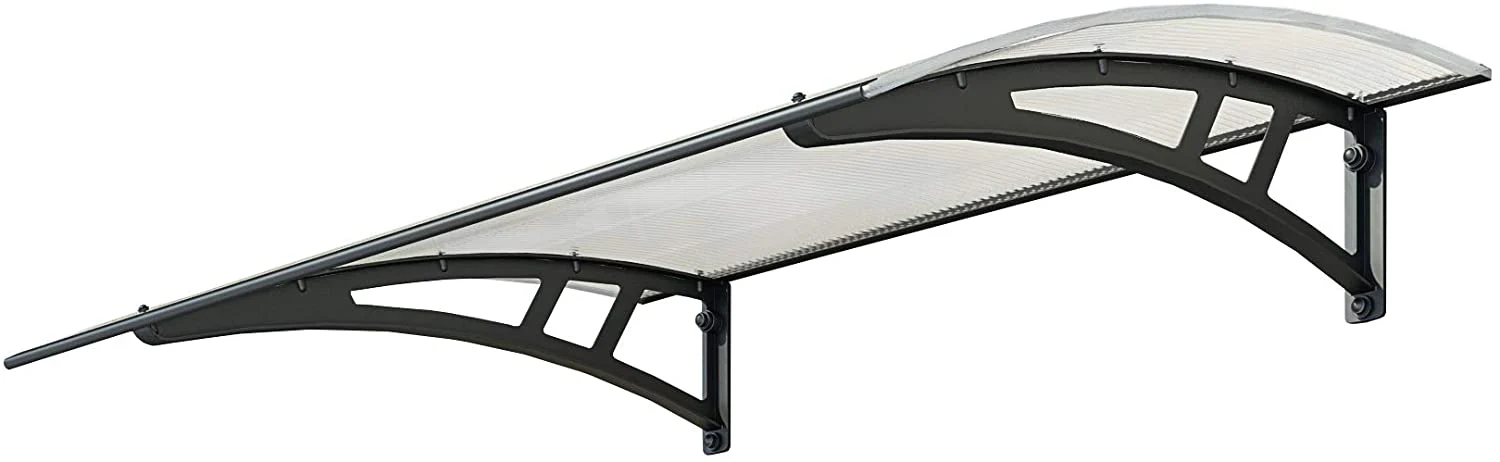 Calisto 1.4m x 0.9m Door Canopy - Grey Frame & Twinwall Polycarbonate - Image 2