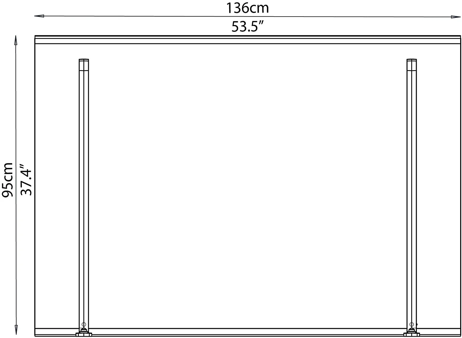 Calisto 1.4m x 0.9m Door Canopy - Grey Frame & Twinwall Polycarbonate - Image 4