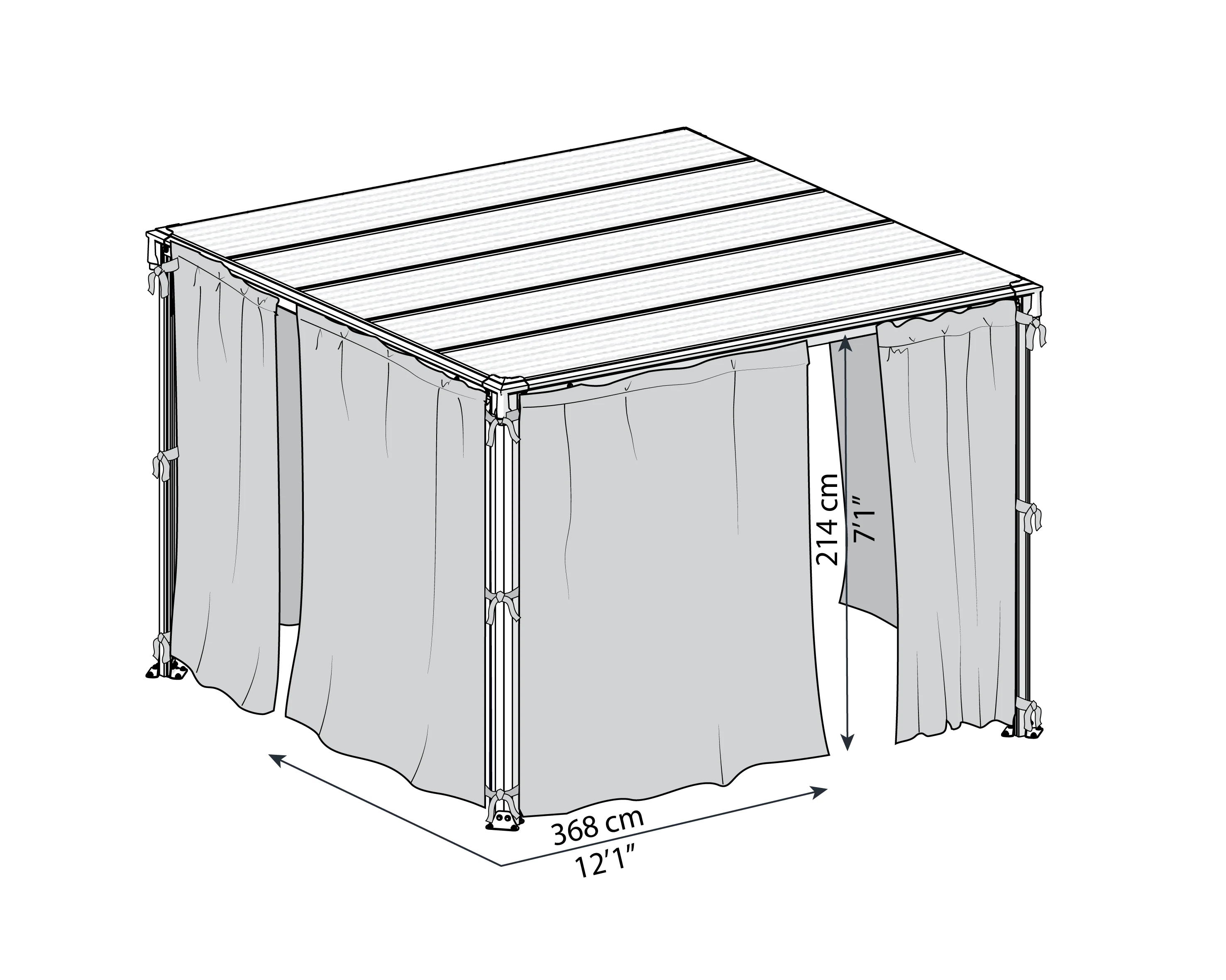 Palermo 3000/3500/3600 + Milano 3000 + Martinique 3600 Gazebo Curtain Set - Image 5