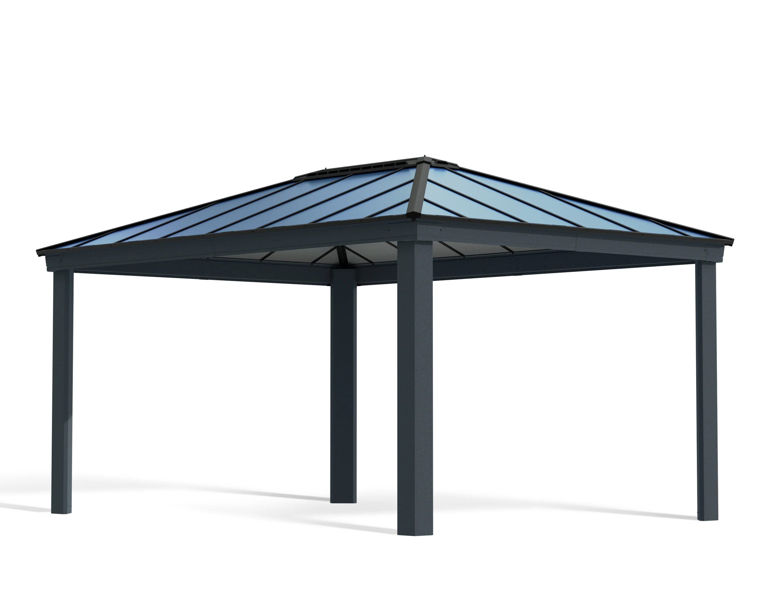Dallas 3.6m x 5m Garden Gazebo in Grey Aluminium with Polycarbonate Roof - Image 19