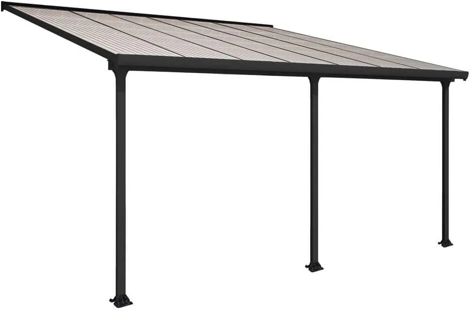 Feria Patio Cover 4m x 8m - Grey Frame & Clear Polycarbonate - Image 3