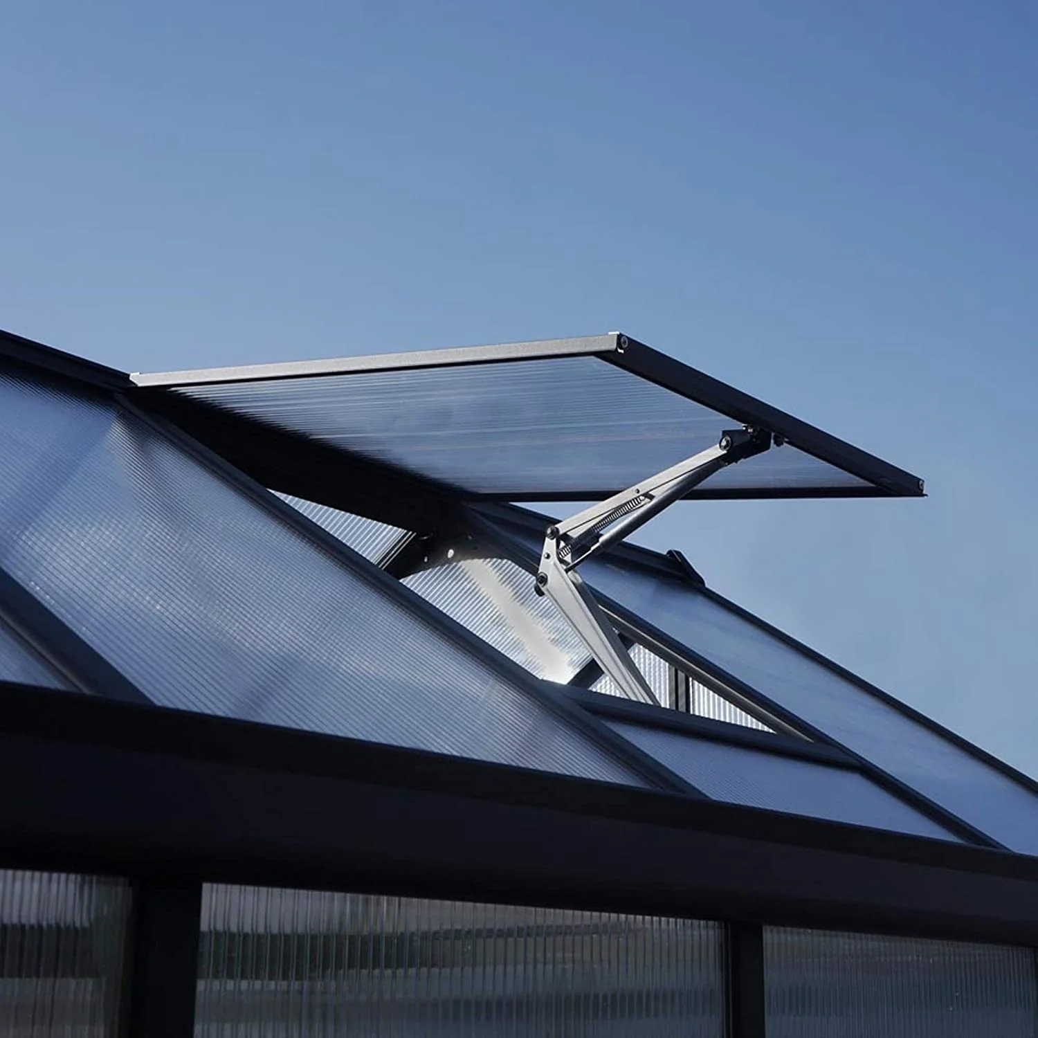 Glory 6' x 8' Greenhouse - Grey Frame & Multiwall Polycarbonate Panels - Image 2