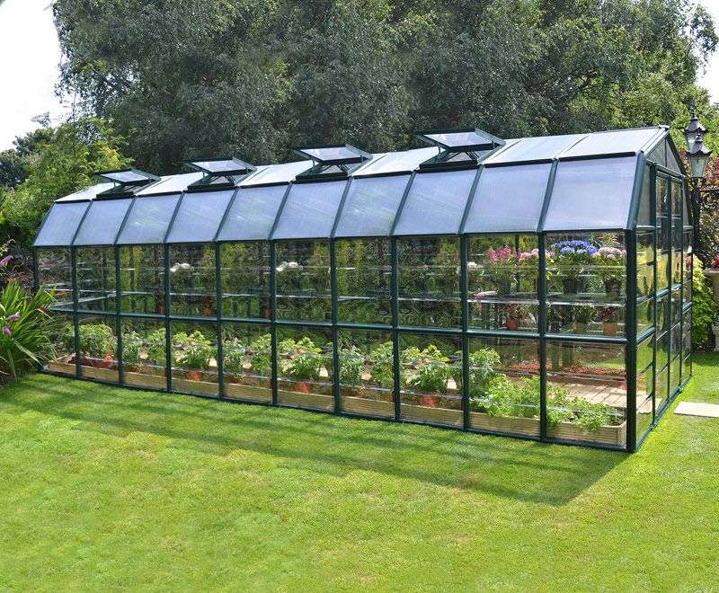 Grand Gardener 8' x 20' Greenhouse - Green Frame & Hybrid Polycarbonate Panels - Image 2