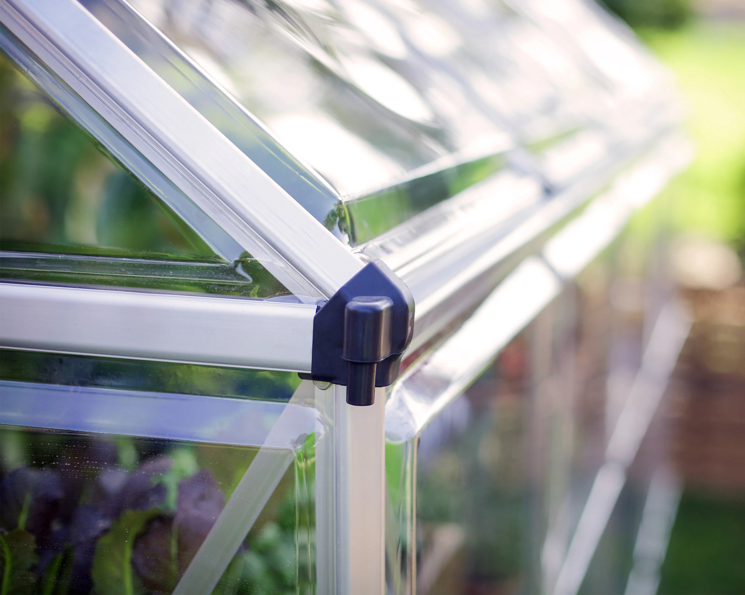 Harmony 6' x 12' Greenhouse - Silver Frame & Clear Polycarbonate Panels - Image 3