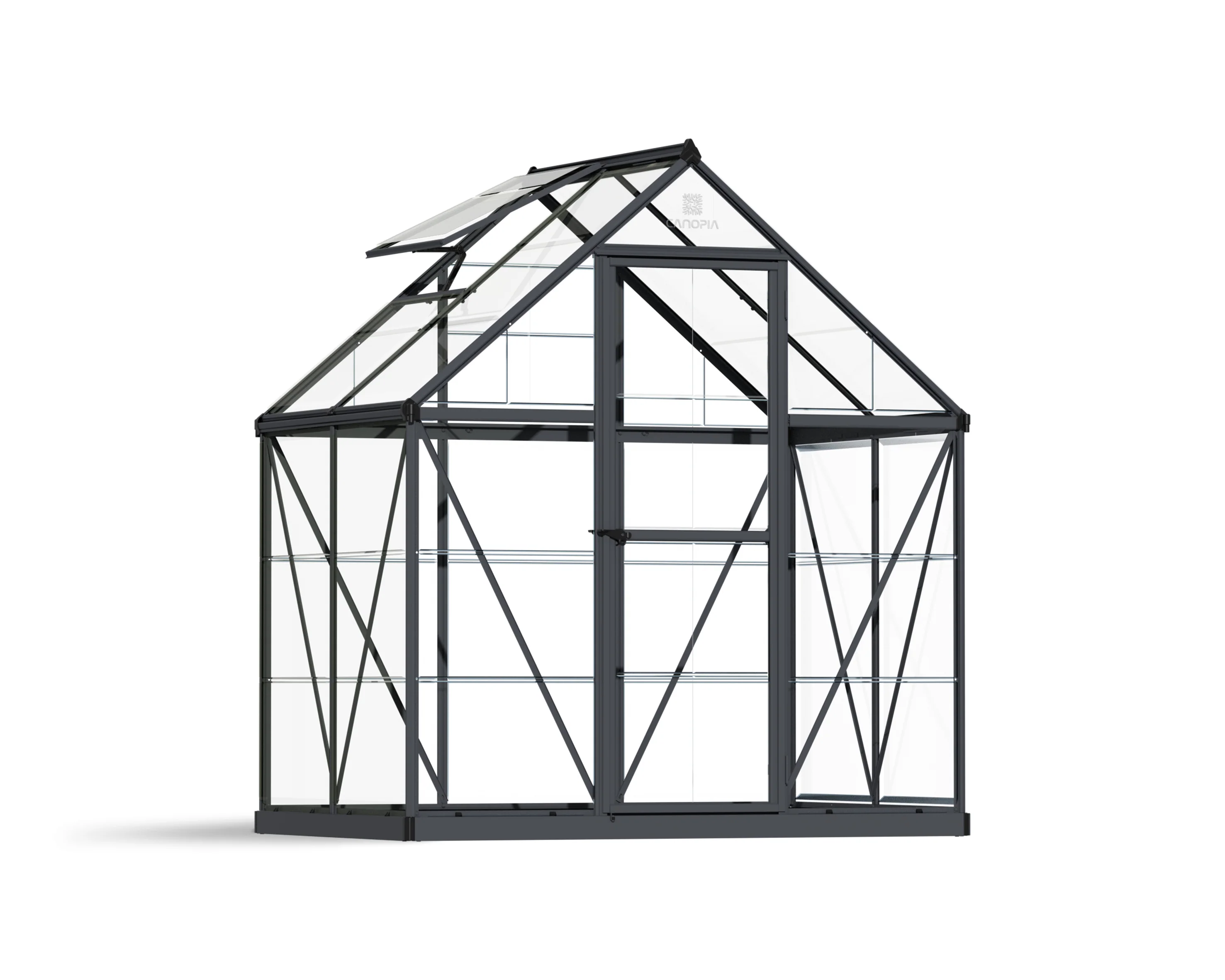 Harmony 6' x 4' Greenhouse - Grey Frame & Clear Polycarbonate Panels - Image 3
