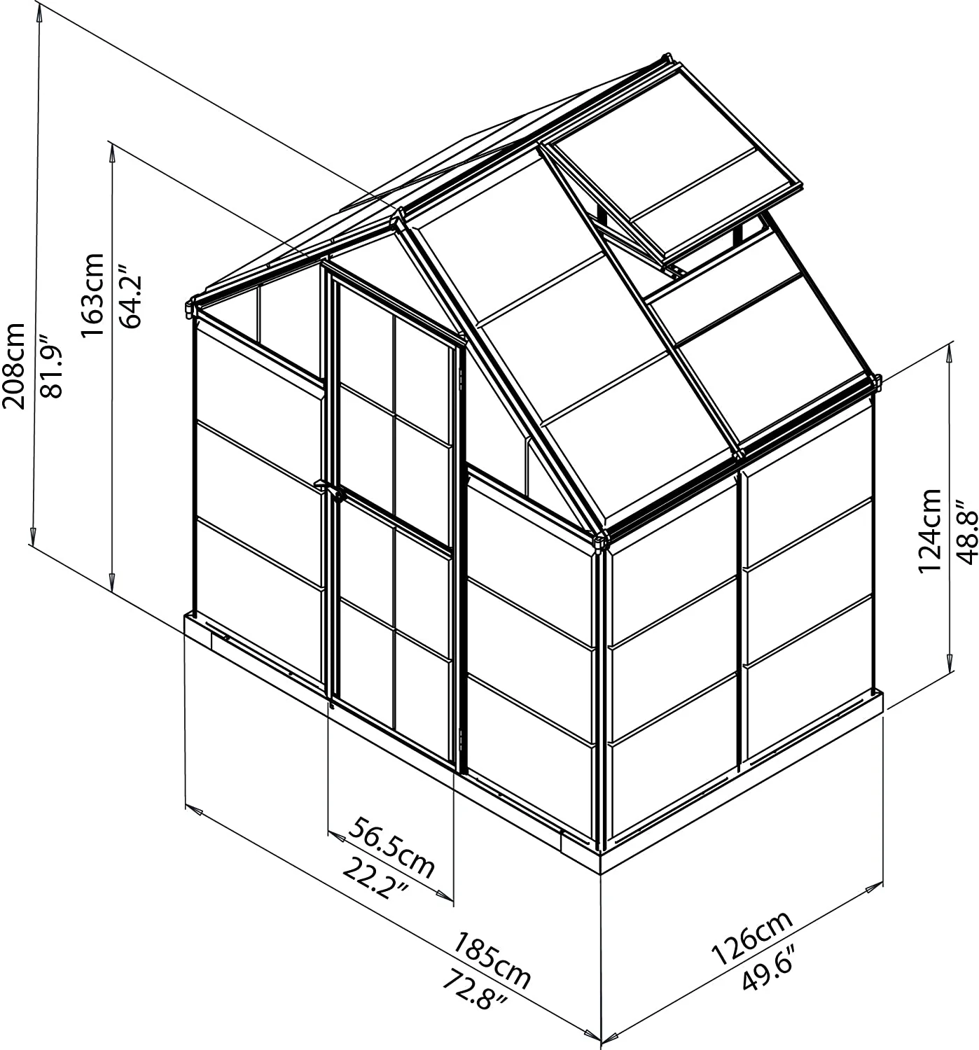 Harmony 6' x 4' Greenhouse - Silver Frame & Clear Polycarbonate Panels - Image 3