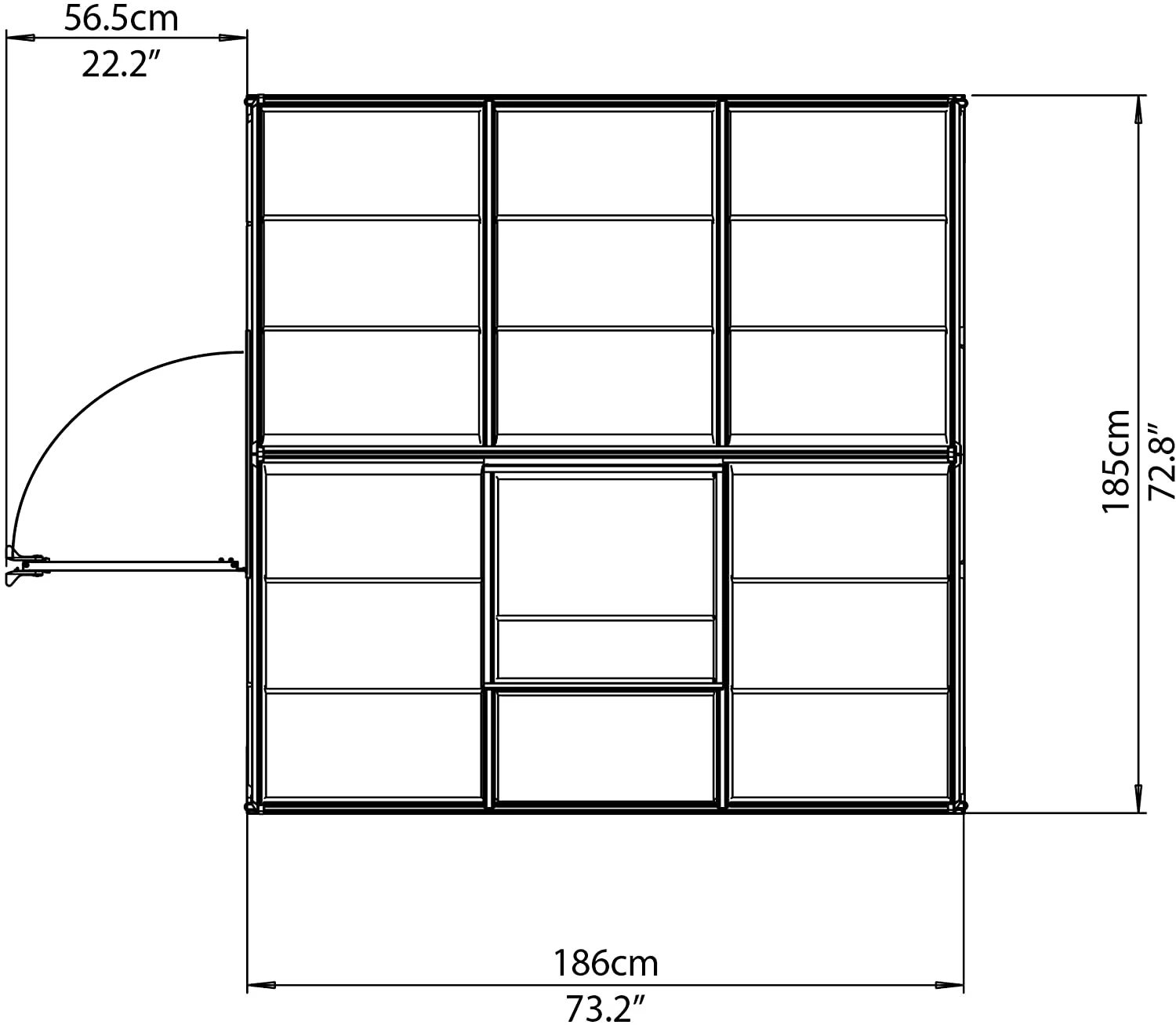 Harmony 6' x 6' Greenhouse - Green Frame & Clear Polycarbonate Panels - Image 7