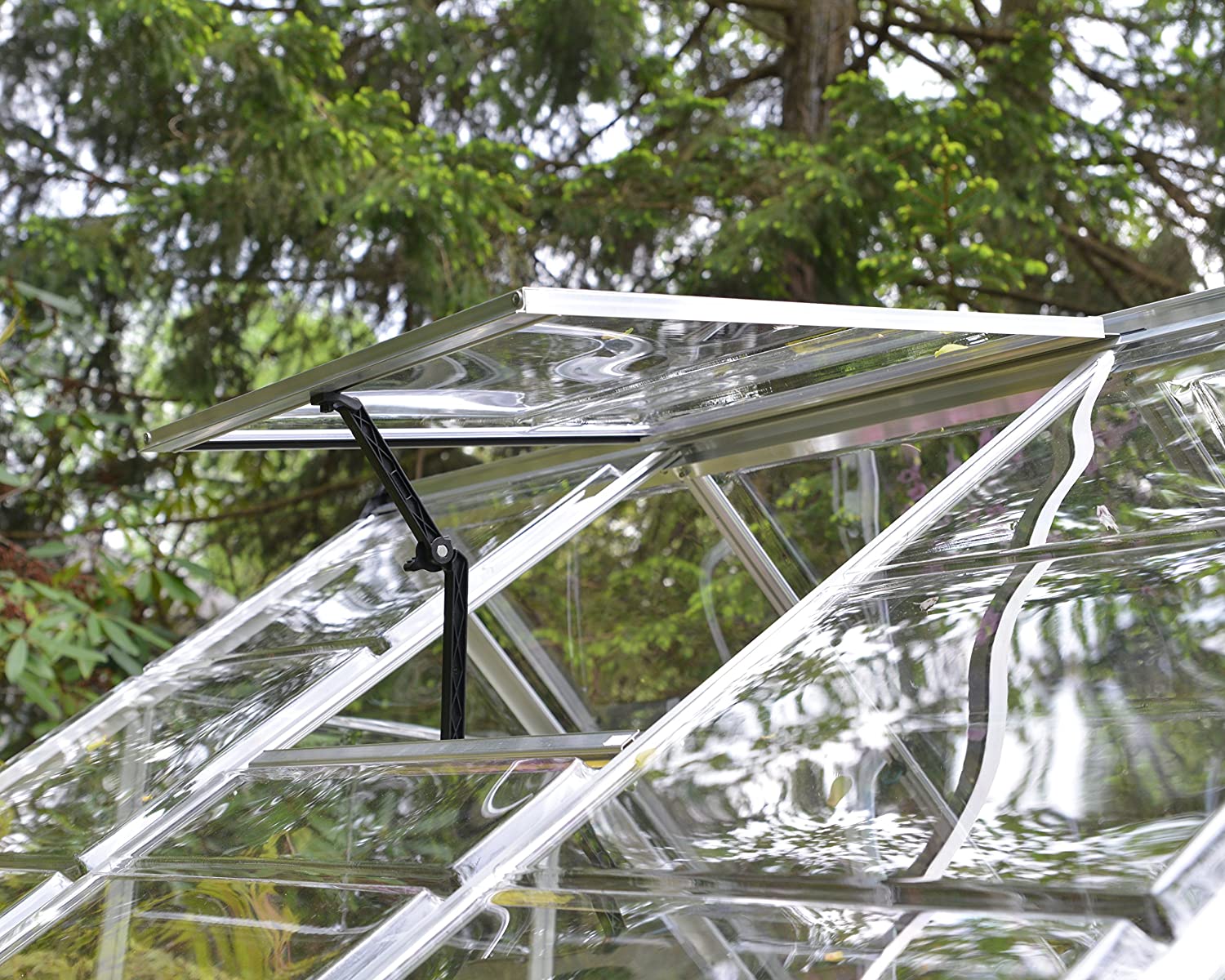 Harmony 6' x 6' Greenhouse - Silver Frame & Clear Polycarbonate Panels - Image 2