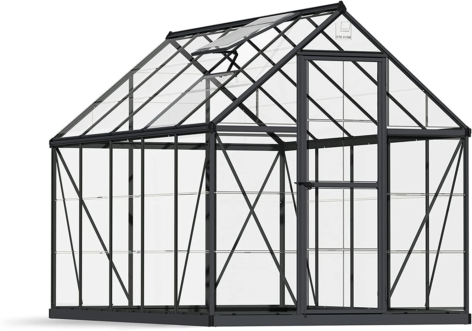 Harmony 6' x 10' Greenhouse - Grey Frame & Clear Polycarbonate Panels - Image 5