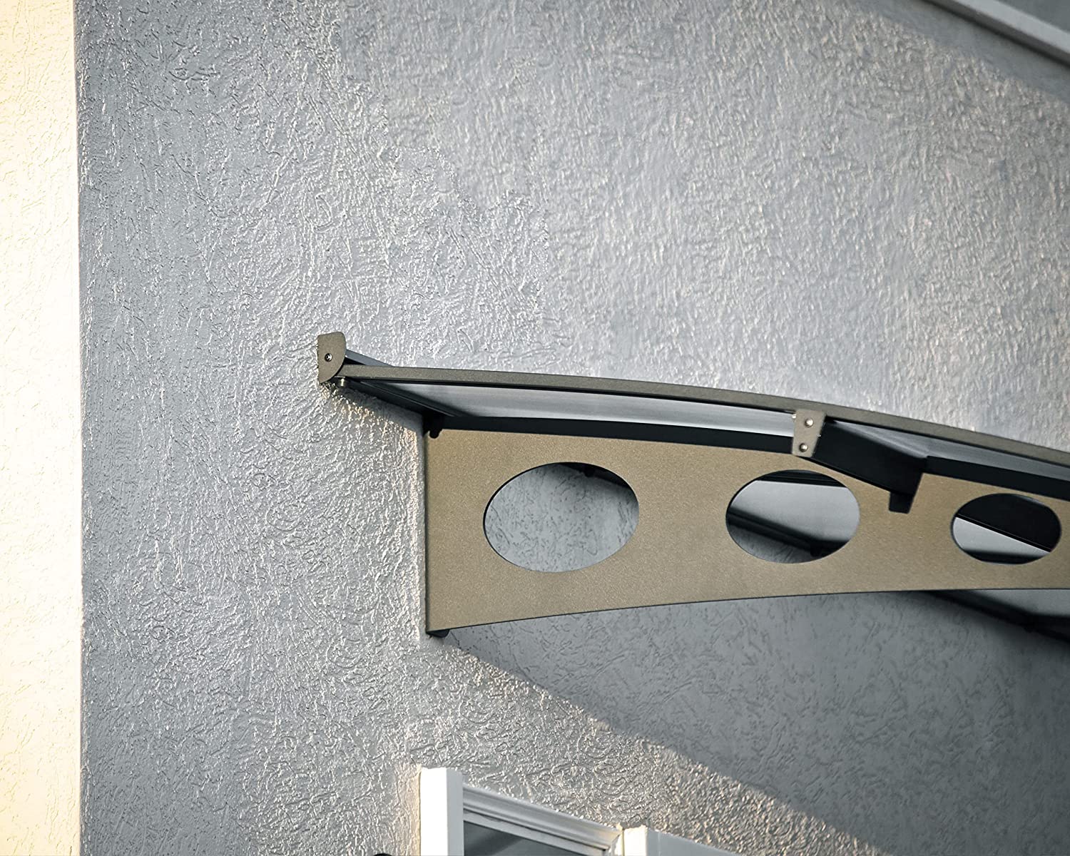 Herald 4.5m x 1.4m Door Canopy - Grey Frame & Twinwall Polycarbonate - Image 3