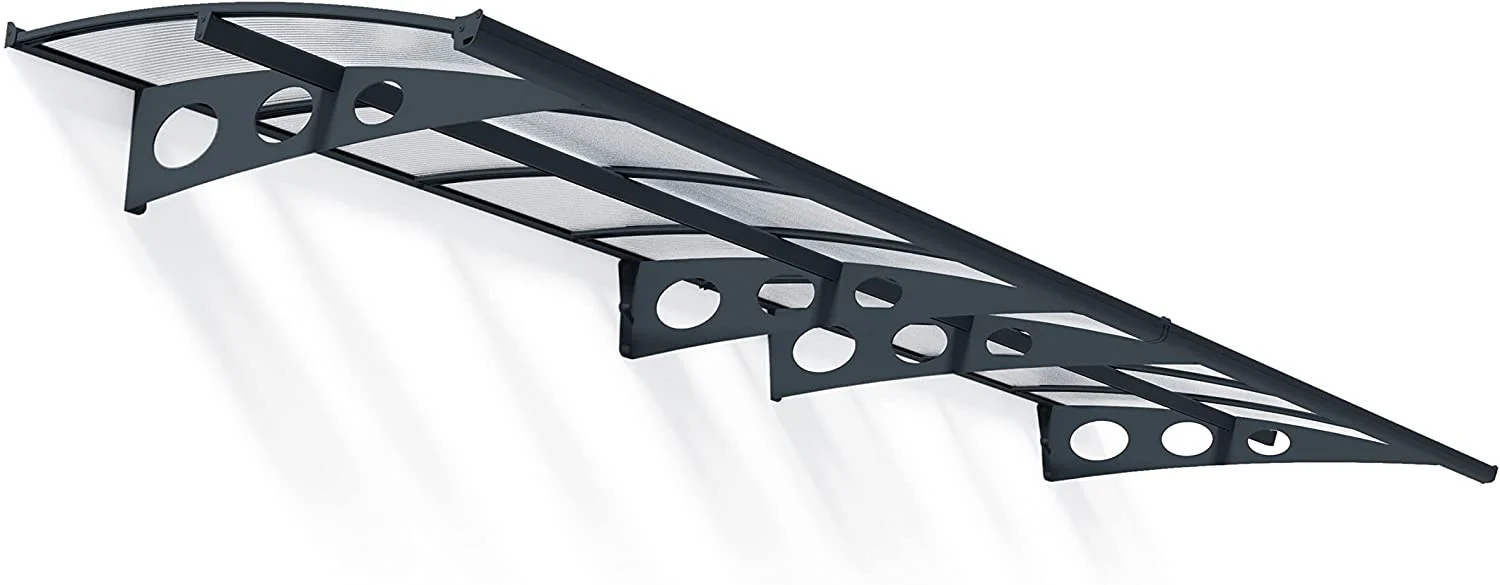 Herald 4.5m x 1.4m Door Canopy - Grey Frame & Twinwall Polycarbonate - Image 8
