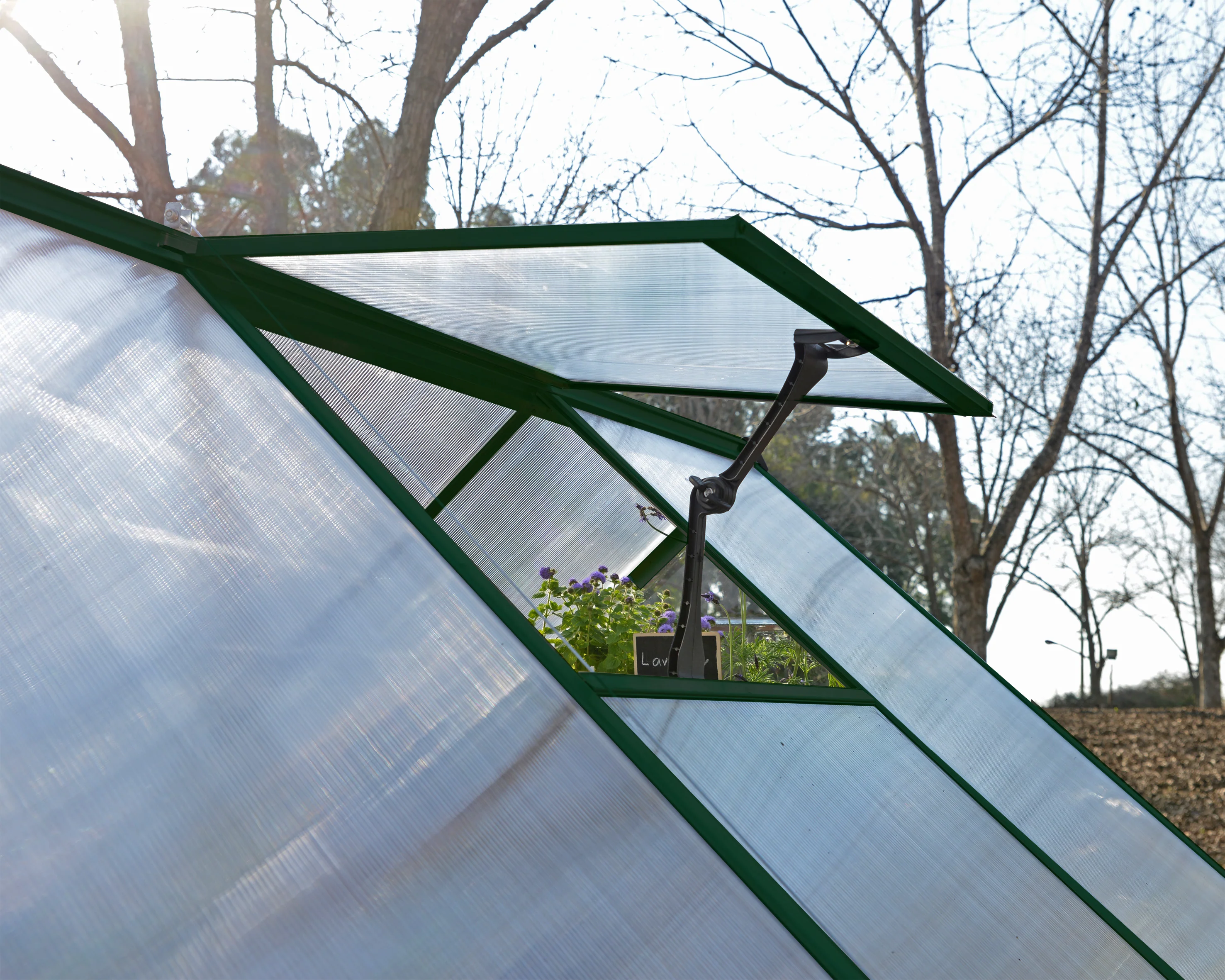 Hybrid 6' x 12' Greenhouse - Green Frame & Hybrid Polycarbonate Panels - Image 4