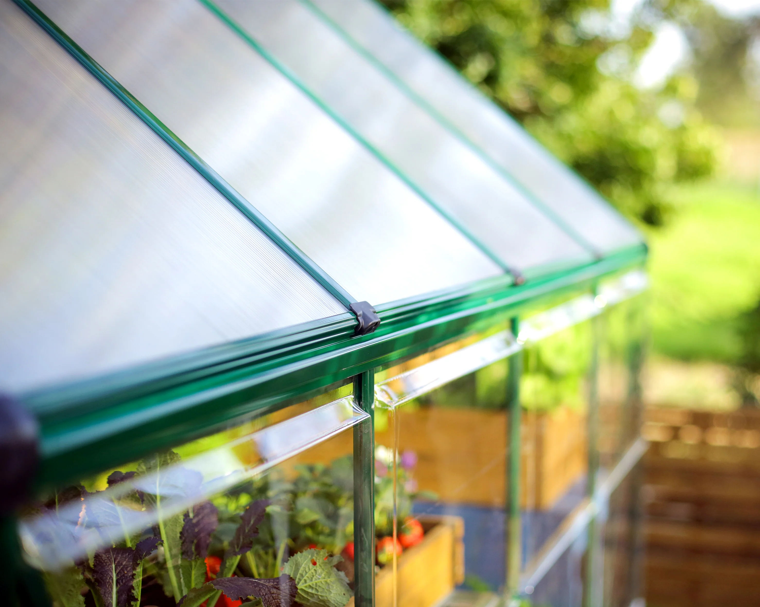 Hybrid 6' x 12' Greenhouse - Green Frame & Hybrid Polycarbonate Panels - Image 8