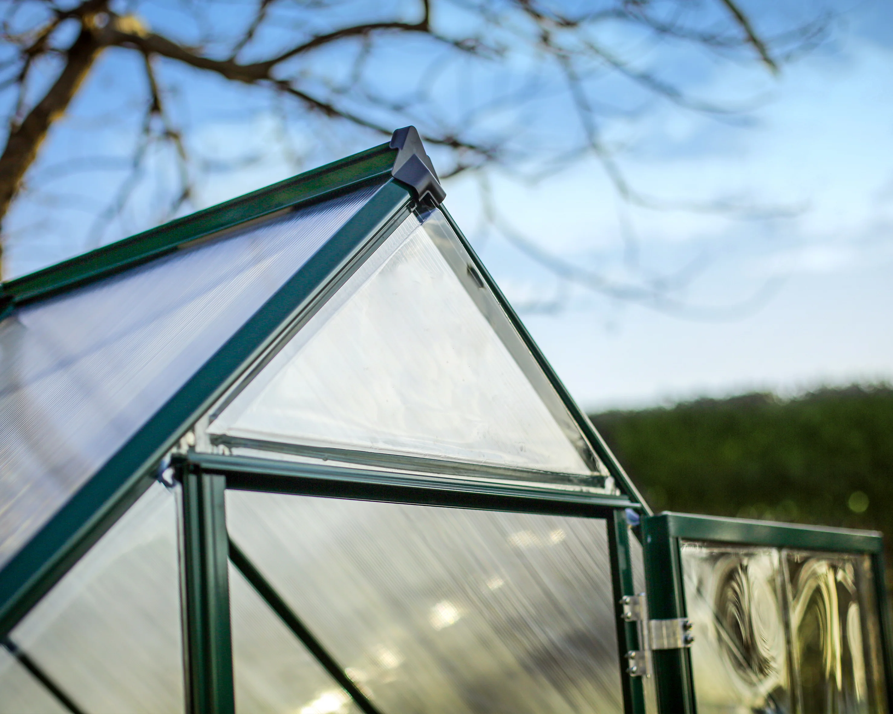 Hybrid 6' x 12' Greenhouse - Green Frame & Hybrid Polycarbonate Panels - Image 9