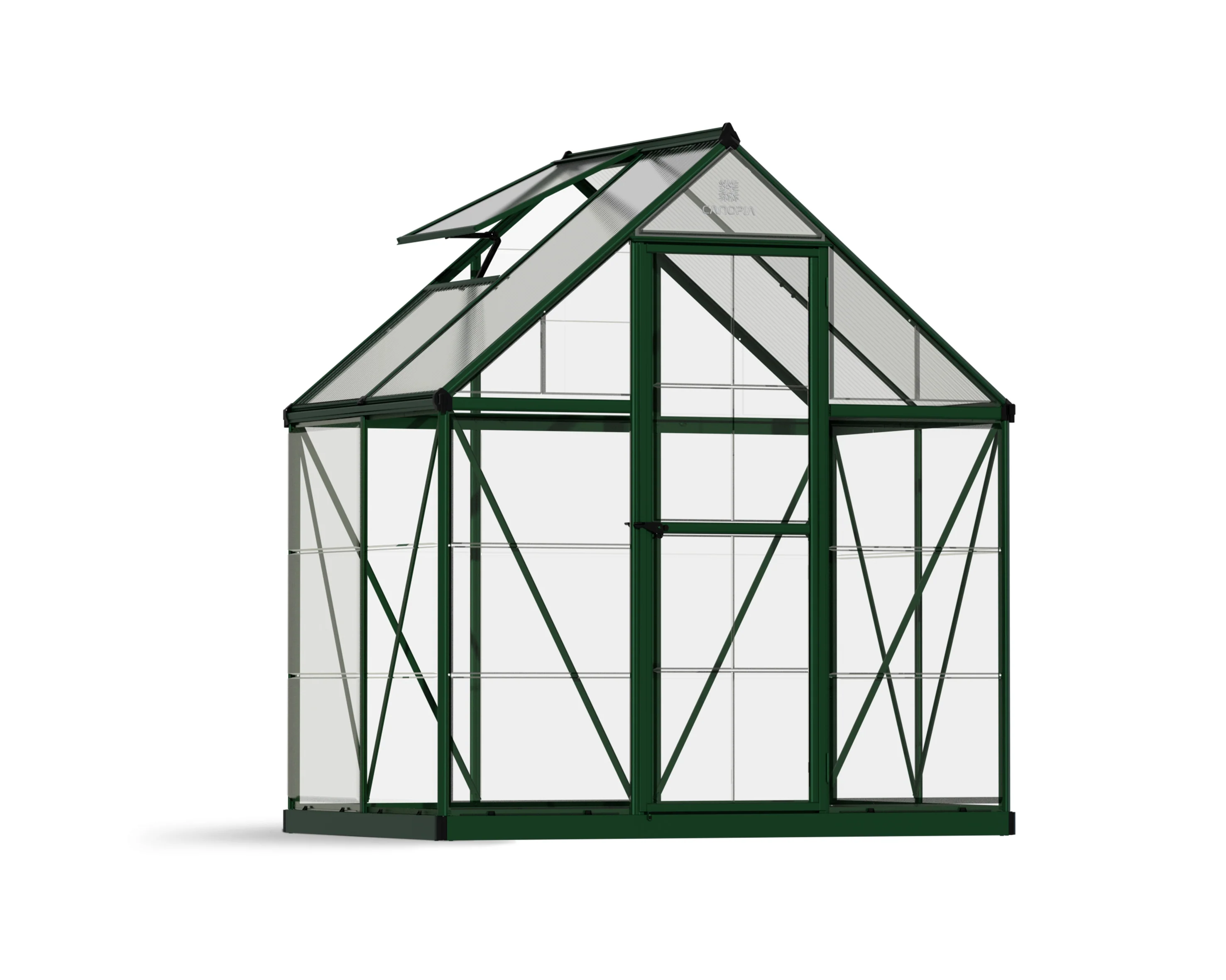 Hybrid 6' x 4' Greenhouse - Green Frame & Hybrid Polycarbonate Panels - Image 13