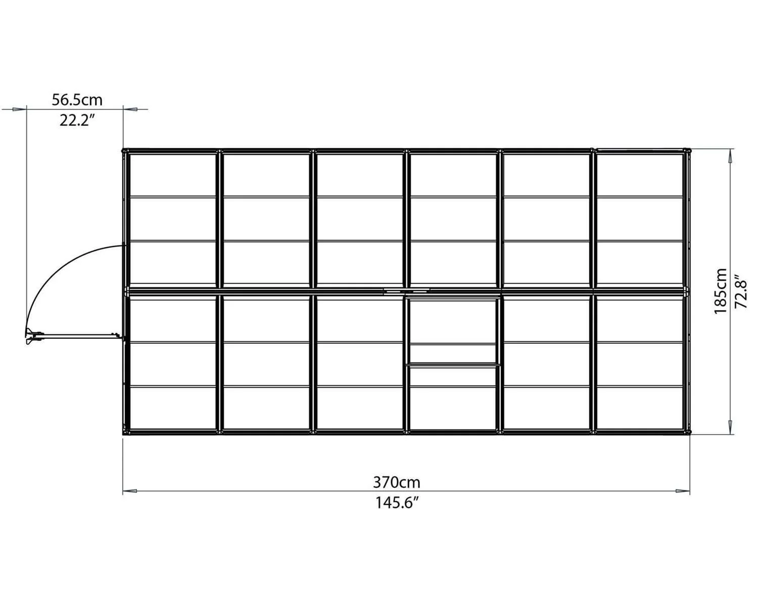 Hybrid 6' x 12' Greenhouse - Silver Frame & Hybrid Polycarbonate Panels - Image 5