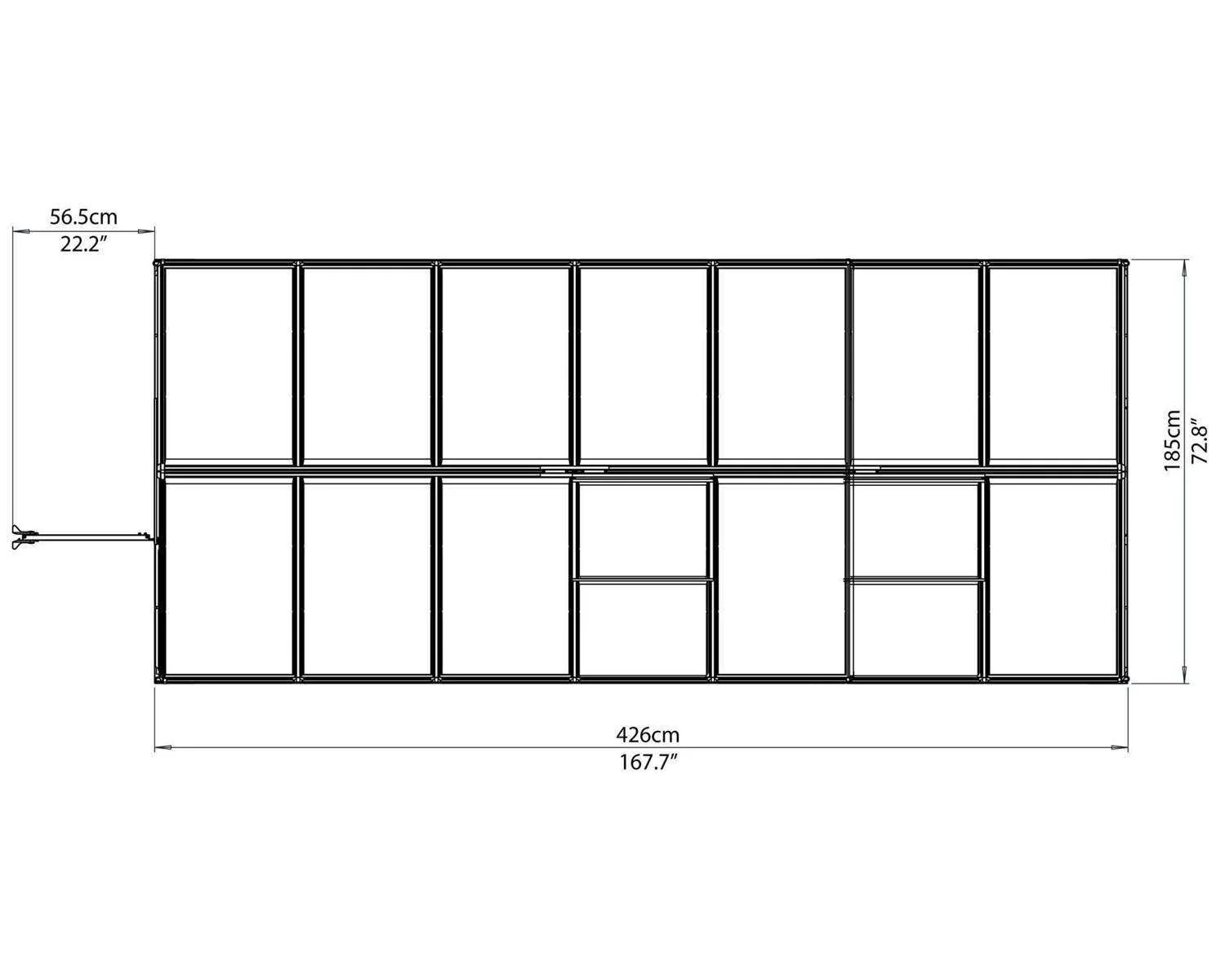 Hybrid 6' x 12' Greenhouse - Green Frame & Hybrid Polycarbonate Panels - Image 5