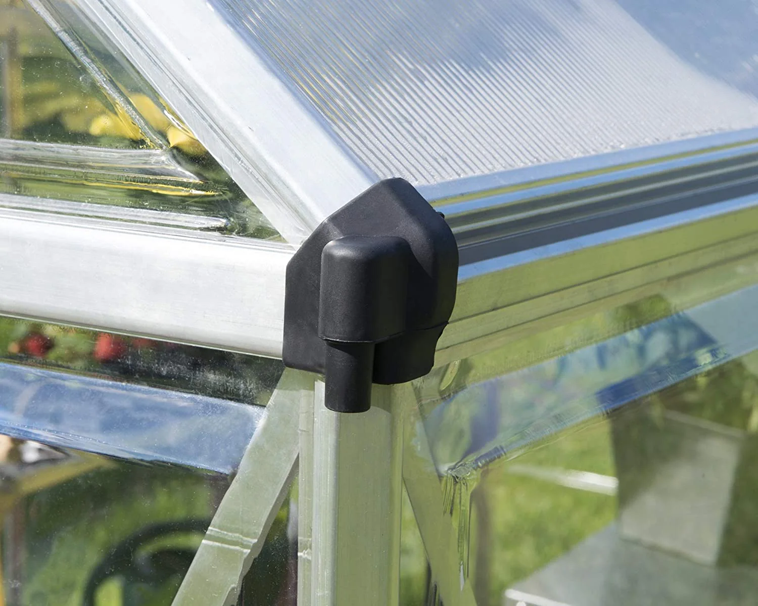 Hybrid 6' x 10' Greenhouse - Silver Frame & Hybrid Polycarbonate Panels - Image 2