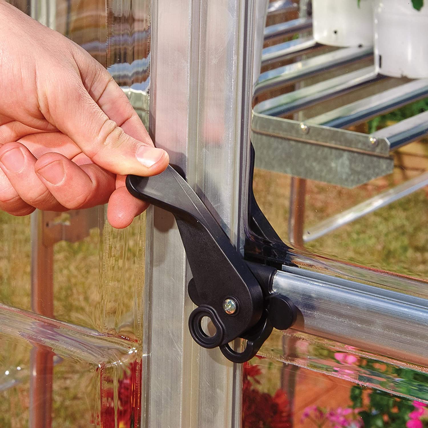Hybrid 6' x 10' Greenhouse - Silver Frame & Hybrid Polycarbonate Panels - Image 5